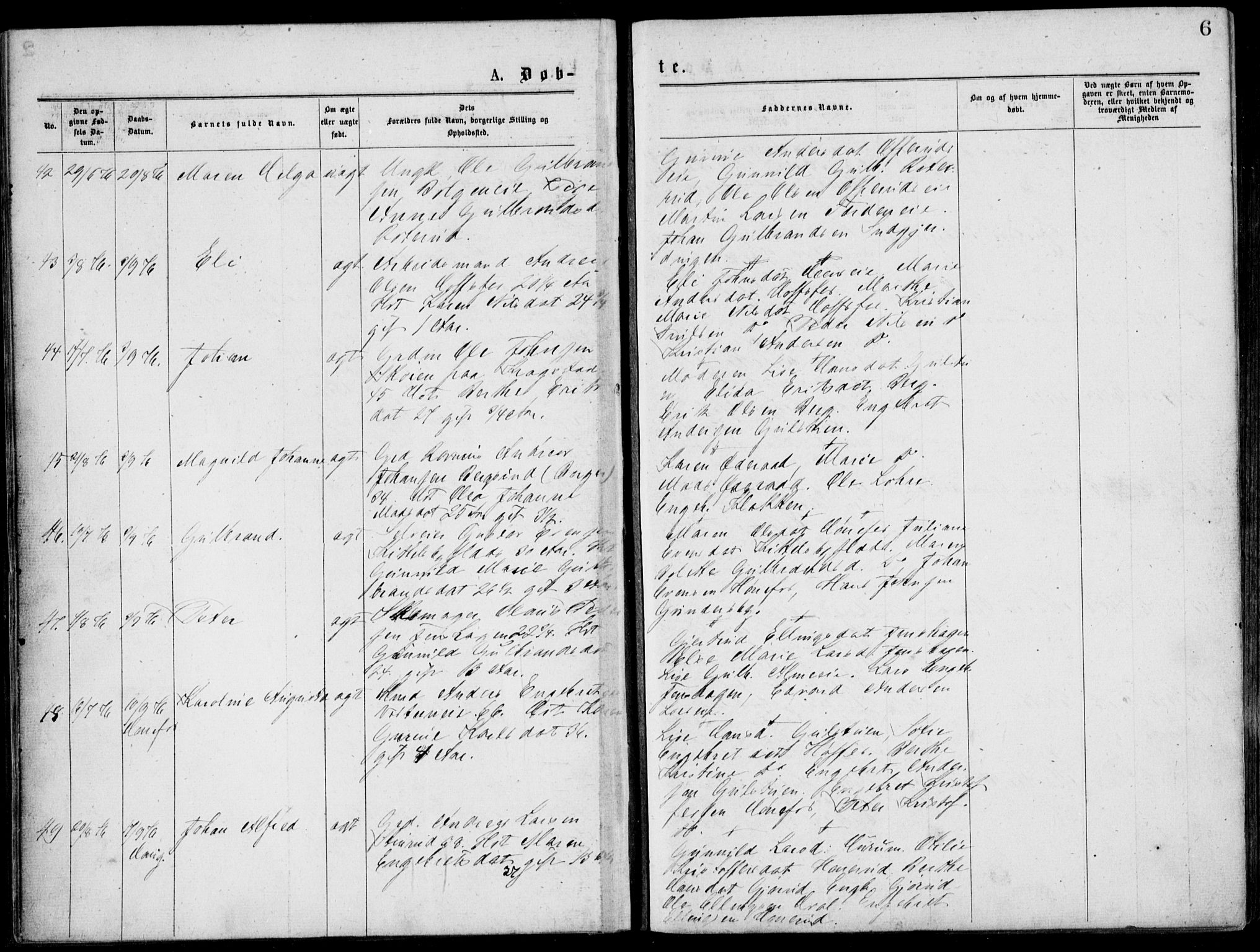 Norderhov kirkebøker, AV/SAKO-A-237/G/Gb/L0001: Parish register (copy) no. II 1, 1876-1899, p. 6