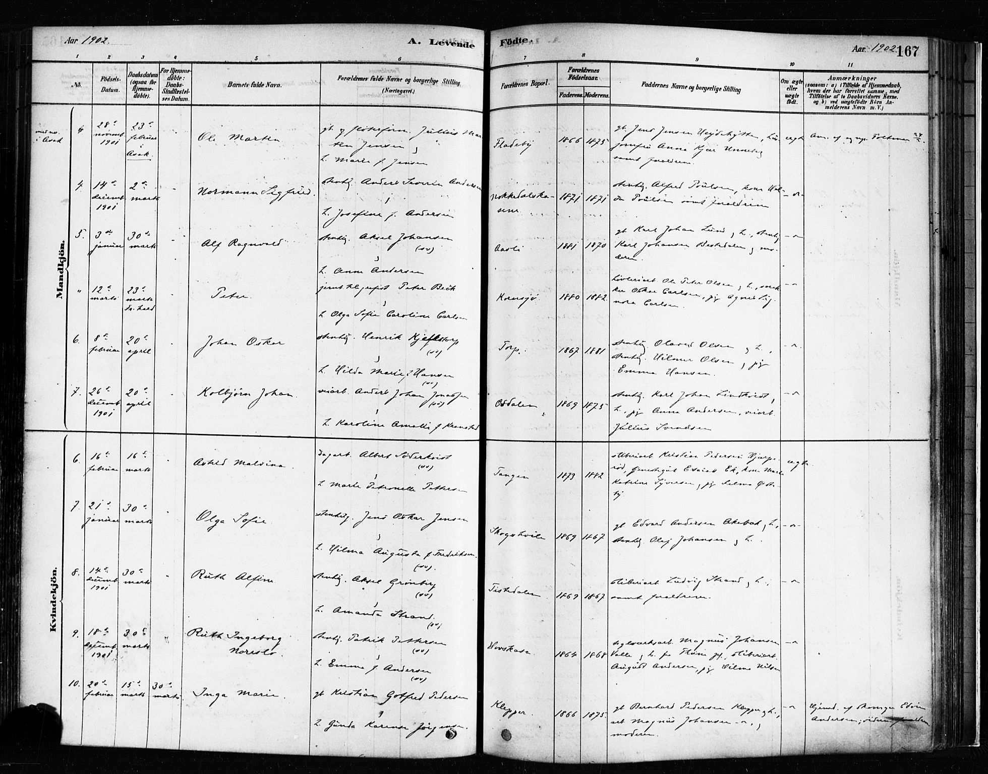 Idd prestekontor Kirkebøker, SAO/A-10911/F/Fc/L0006a: Parish register (official) no. III 6A, 1878-1903, p. 167