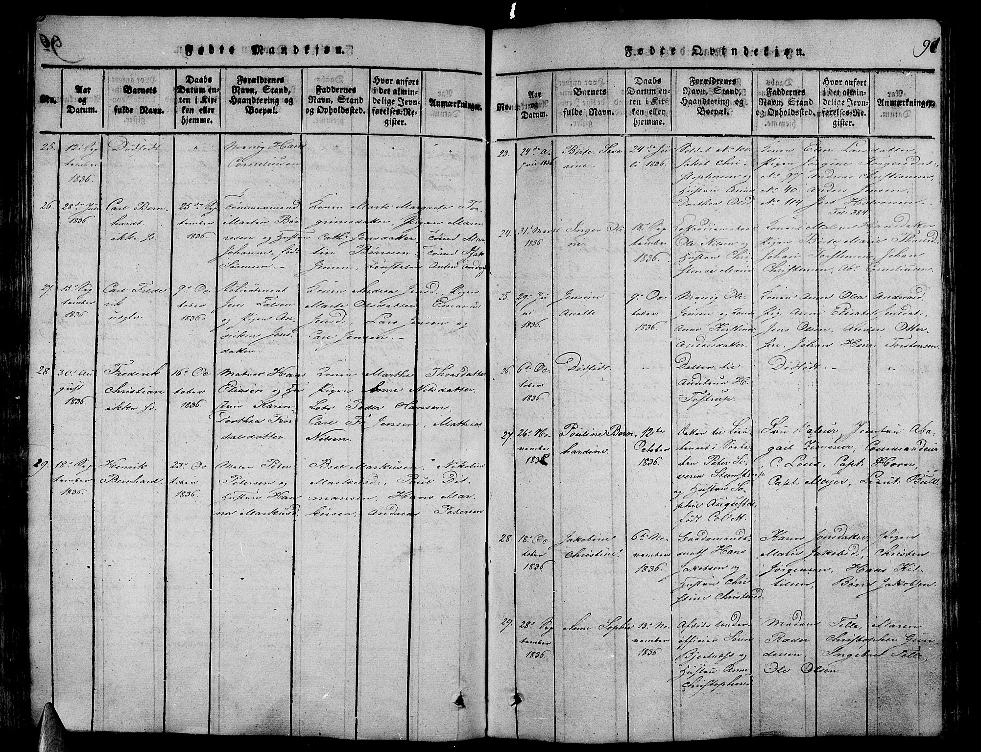 Stavern kirkebøker, AV/SAKO-A-318/G/Ga/L0001: Parish register (copy) no. 1, 1817-1841, p. 91