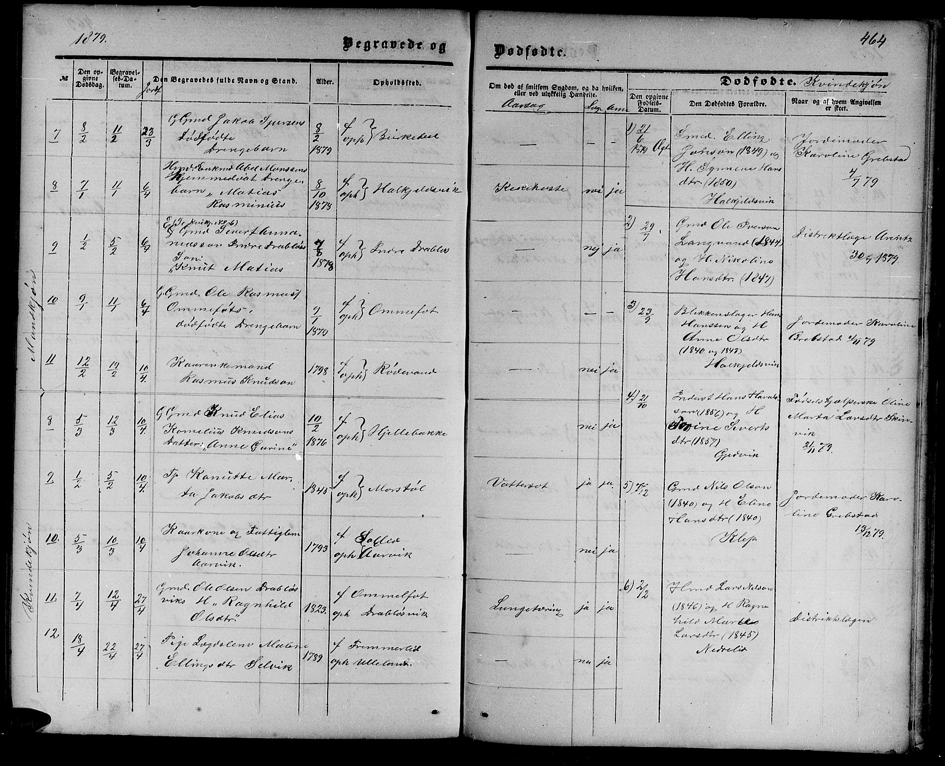 Ministerialprotokoller, klokkerbøker og fødselsregistre - Møre og Romsdal, AV/SAT-A-1454/511/L0157: Parish register (copy) no. 511C03, 1864-1884, p. 464