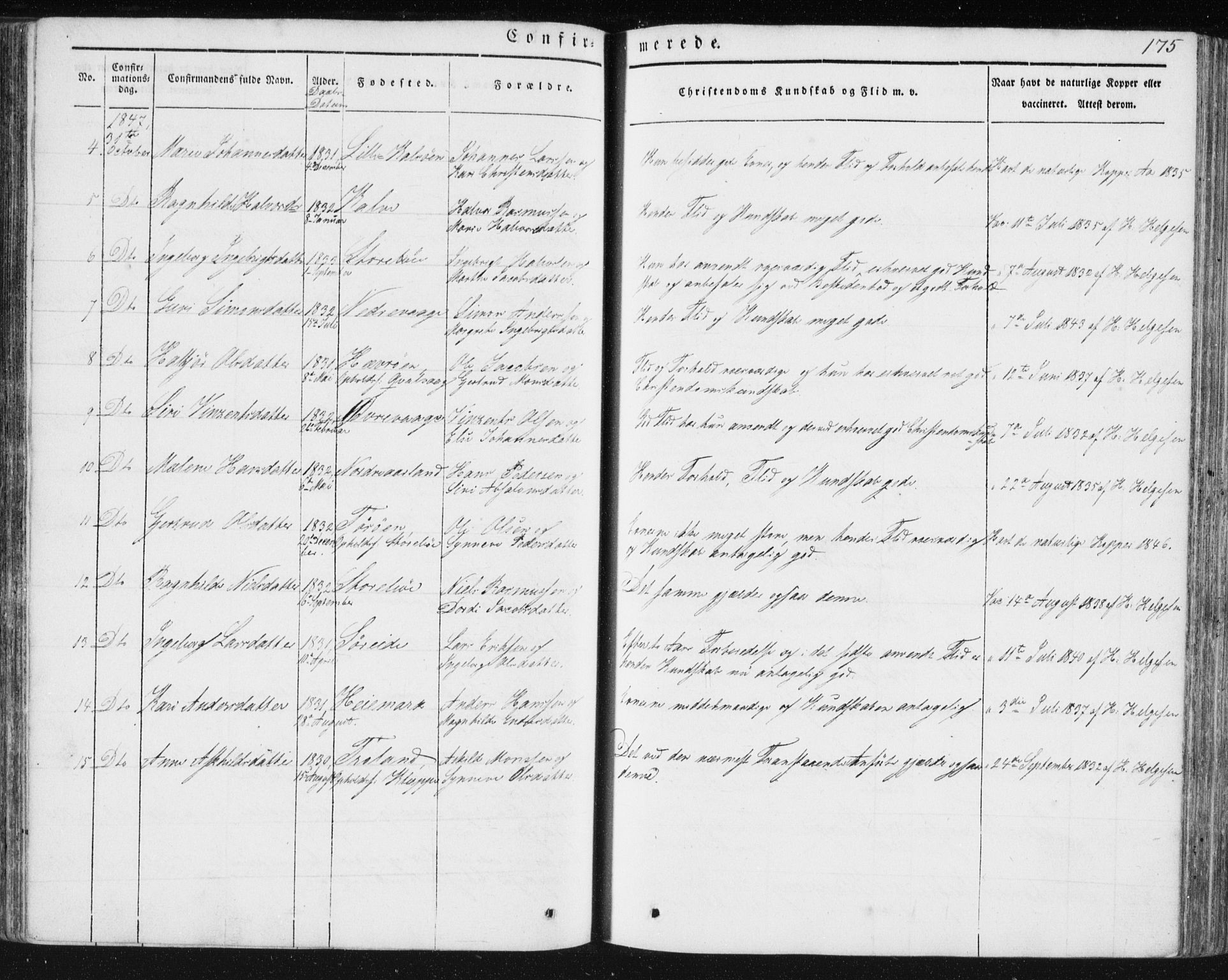 Sund sokneprestembete, AV/SAB-A-99930: Parish register (official) no. A 13, 1835-1849, p. 175