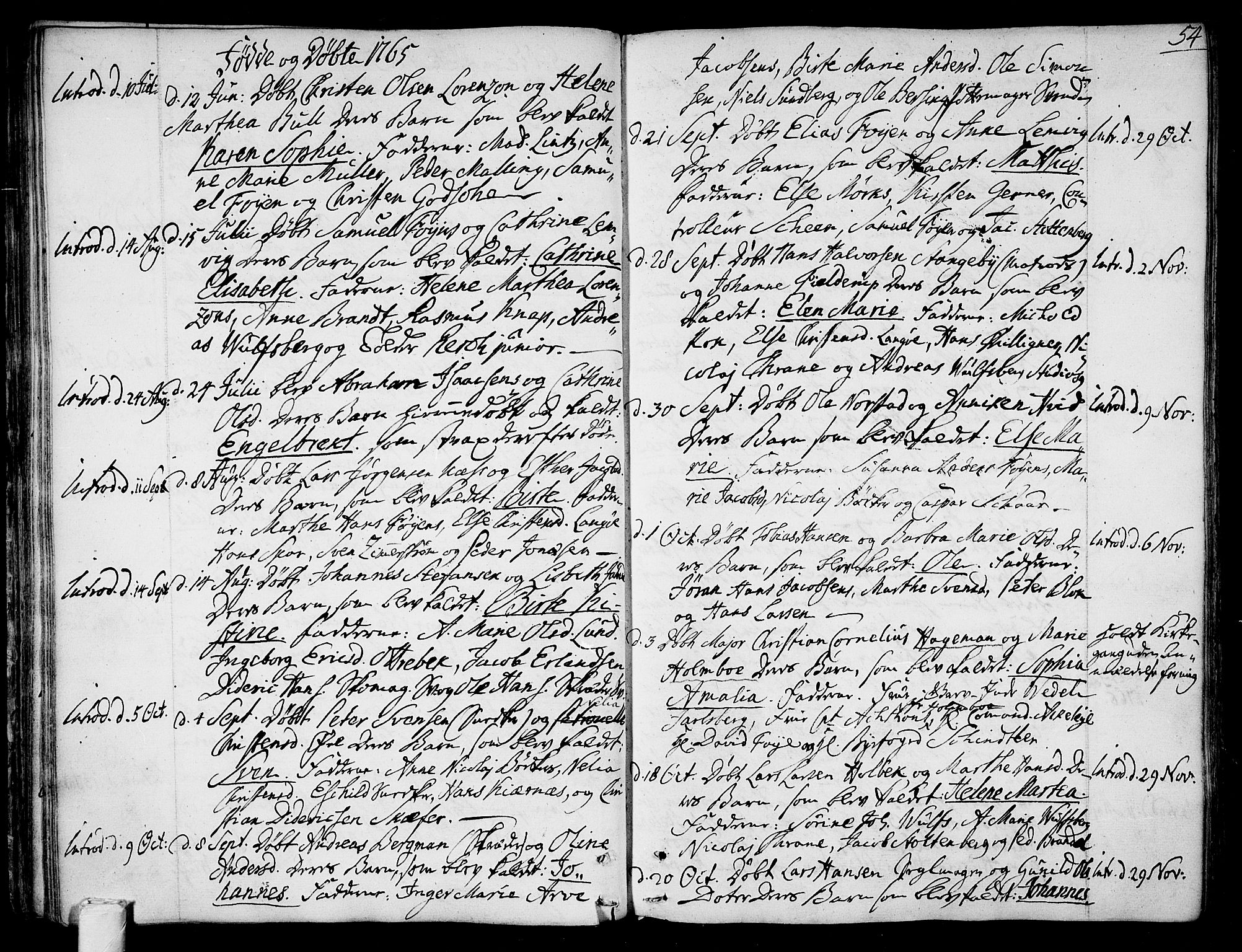 Tønsberg kirkebøker, AV/SAKO-A-330/F/Fa/L0002: Parish register (official) no. I 2, 1760-1796, p. 54