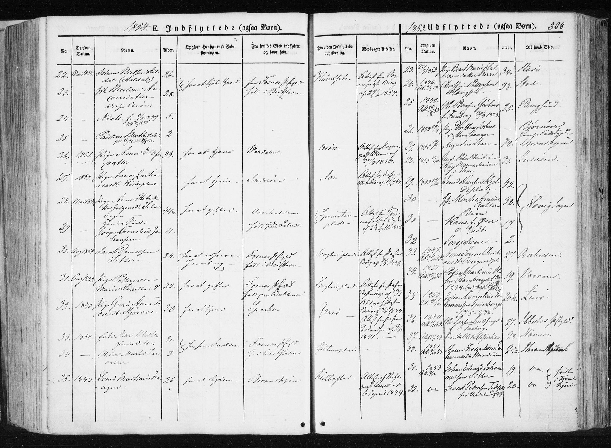 Ministerialprotokoller, klokkerbøker og fødselsregistre - Nord-Trøndelag, AV/SAT-A-1458/741/L0393: Parish register (official) no. 741A07, 1849-1863, p. 308