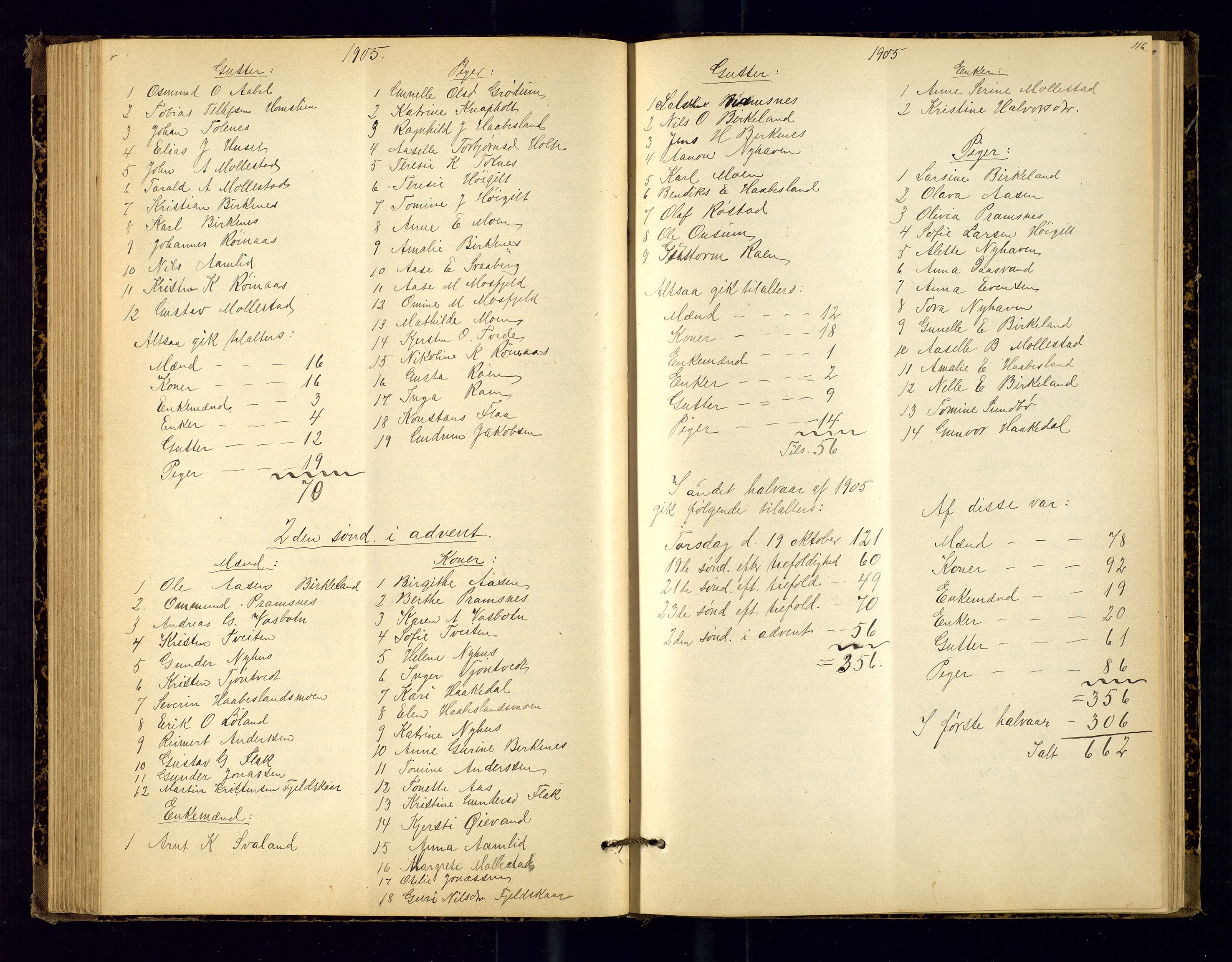 Birkenes sokneprestkontor, SAK/1111-0004/F/Fc/L0008: Communicants register no. C-8, 1891-1915, p. 116
