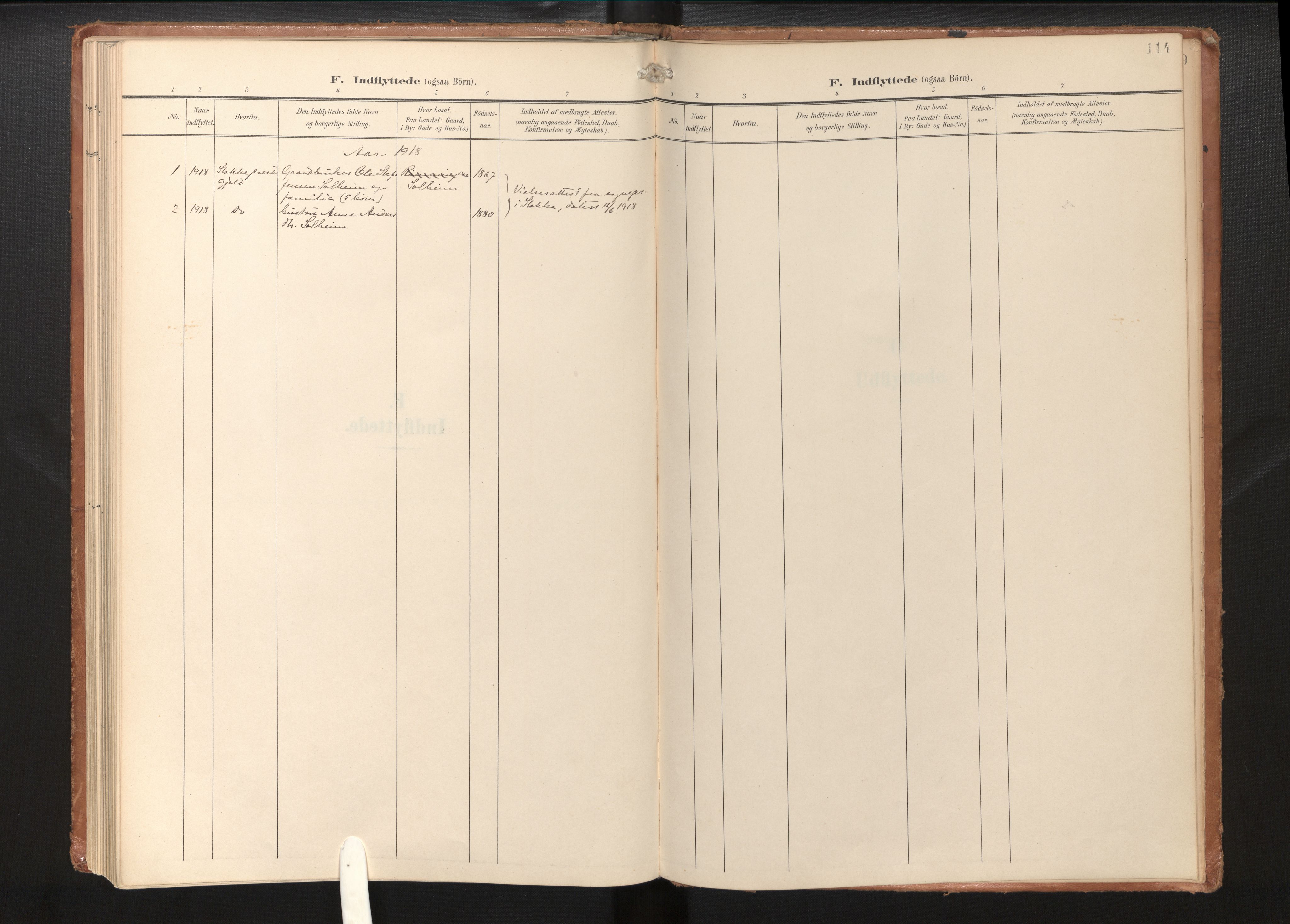 Gloppen sokneprestembete, SAB/A-80101/H/Haa/Haae/L0002: Parish register (official) no. E 2, 1904-1925, p. 113b-114a