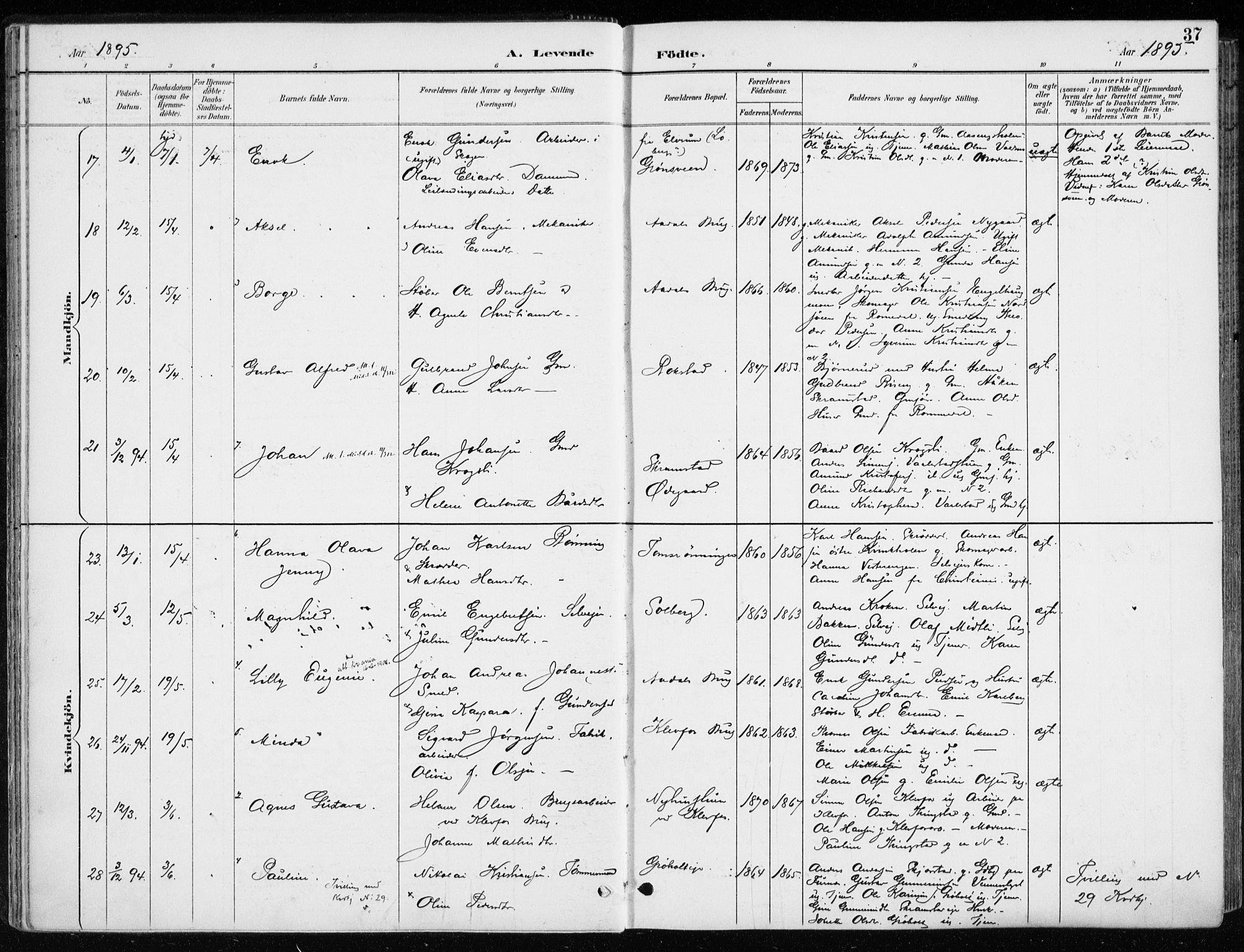 Løten prestekontor, AV/SAH-PREST-022/K/Ka/L0010: Parish register (official) no. 10, 1892-1907, p. 37