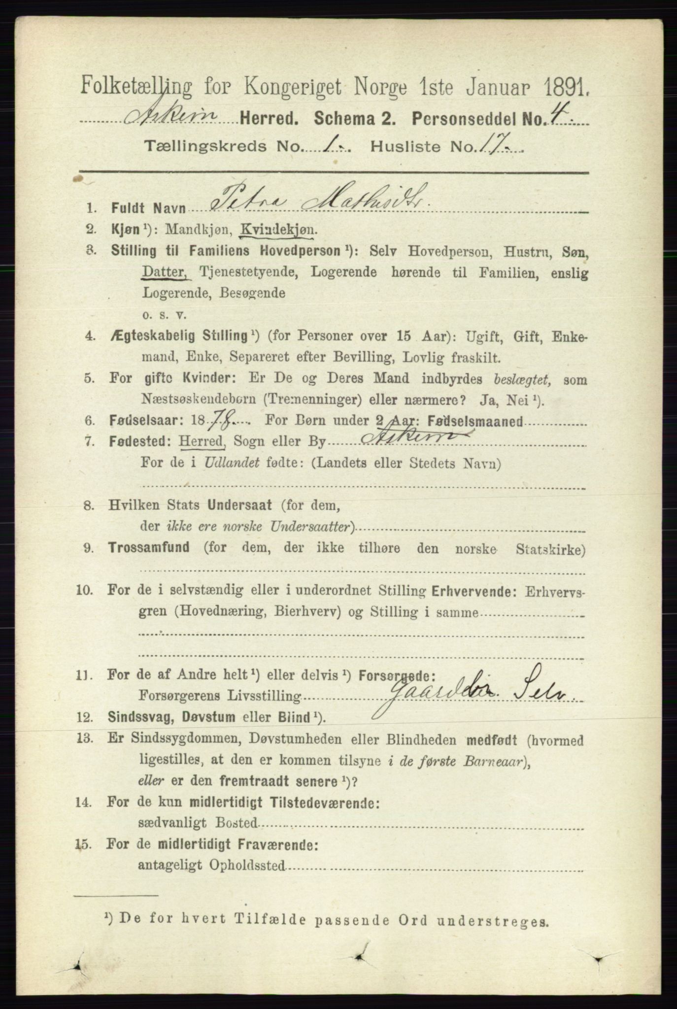 RA, 1891 census for 0124 Askim, 1891, p. 192