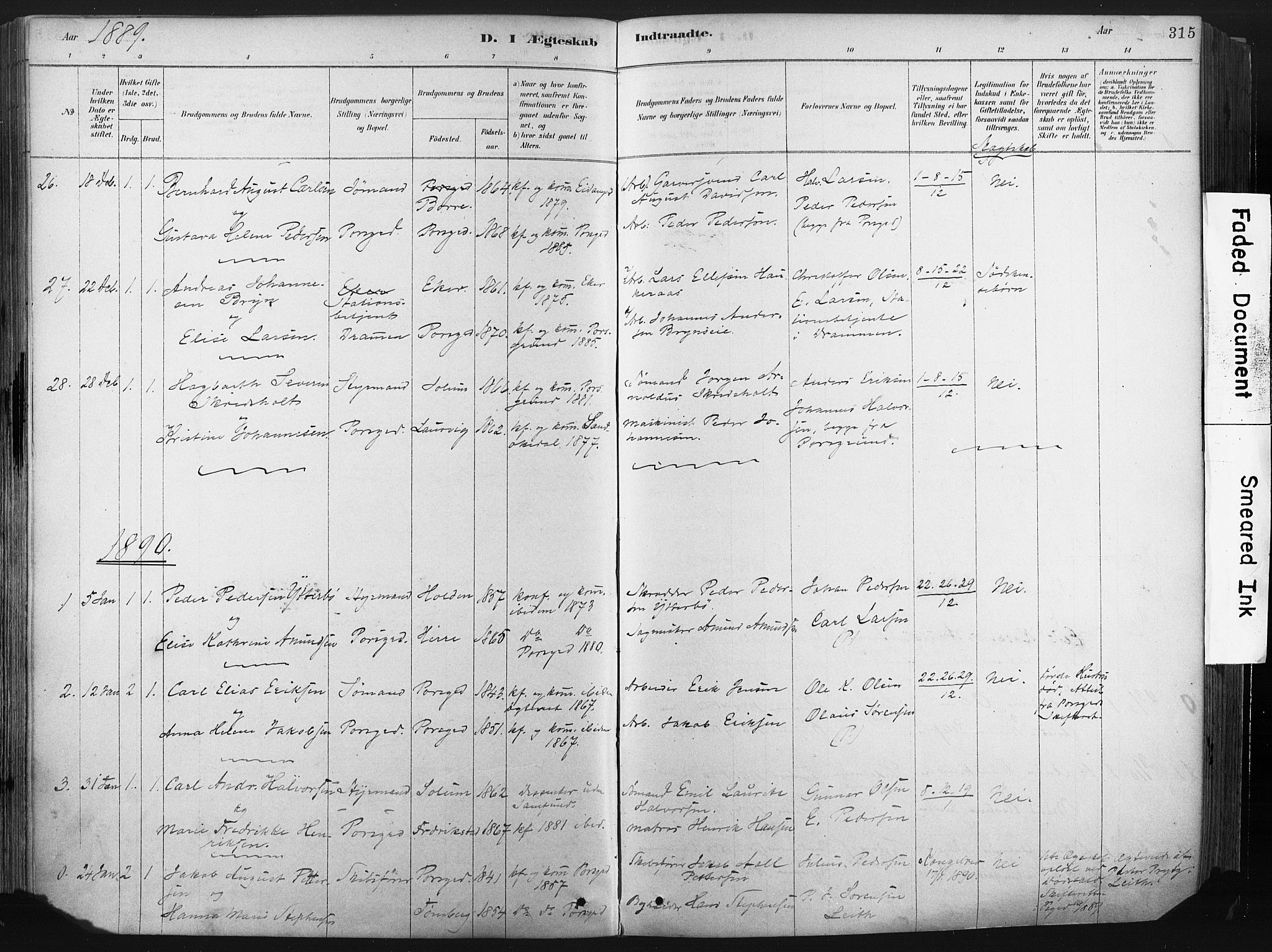 Porsgrunn kirkebøker , SAKO/A-104/F/Fa/L0008: Parish register (official) no. 8, 1878-1895, p. 315