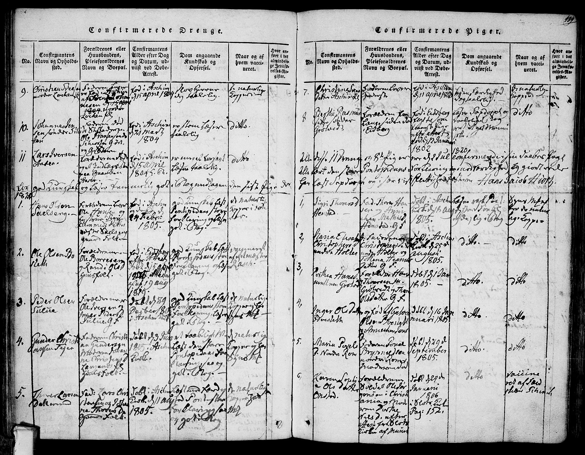 Askim prestekontor Kirkebøker, AV/SAO-A-10900/F/Fa/L0004: Parish register (official) no. 4, 1817-1846, p. 488-489