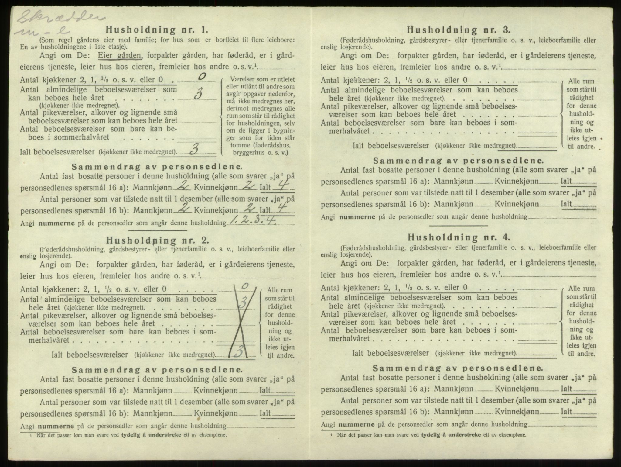 SAB, 1920 census for Innvik, 1920, p. 533