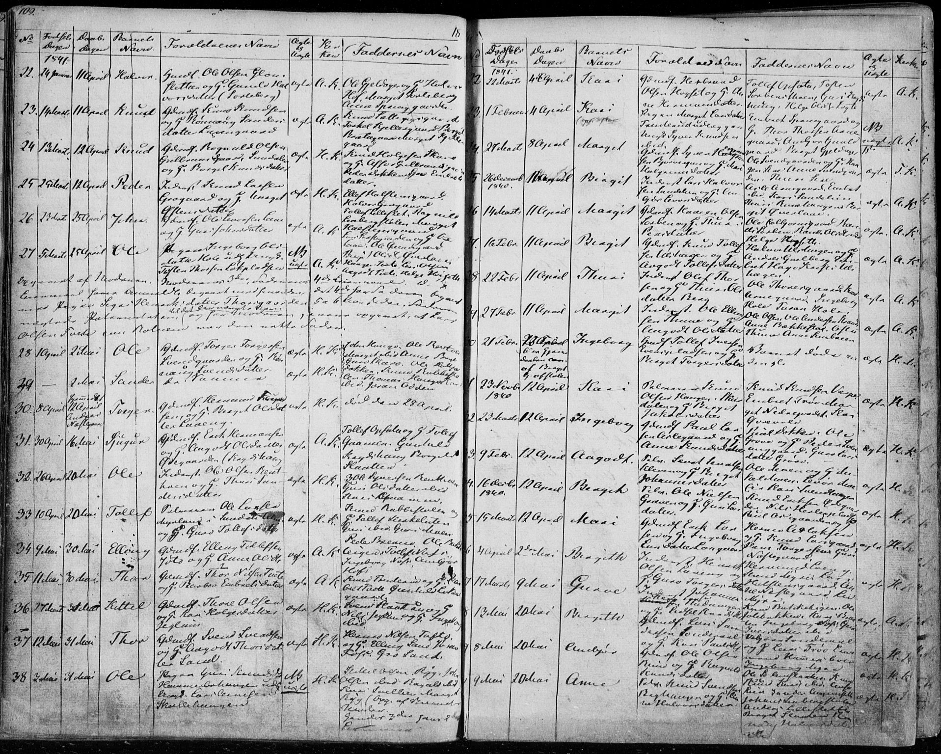 Ål kirkebøker, SAKO/A-249/F/Fa/L0005: Parish register (official) no. I 5, 1825-1848, p. 109