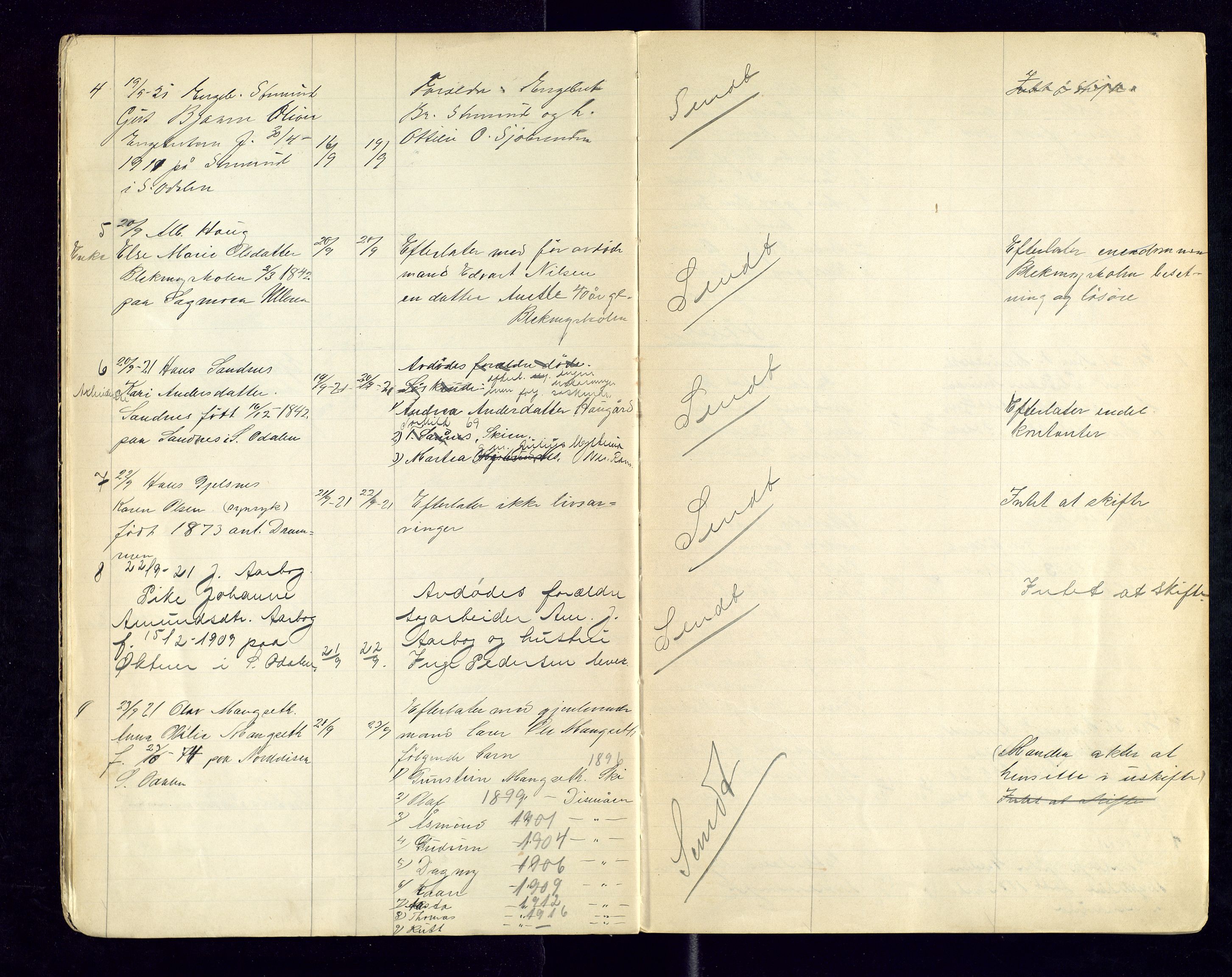 Sør-Odal lensmannskontor, SAH/LHS-022/H/Hb/L0002/0003: Protokoller over anmeldte dødsfall / Protokoll over anmeldte dødsfall, 1921-1928