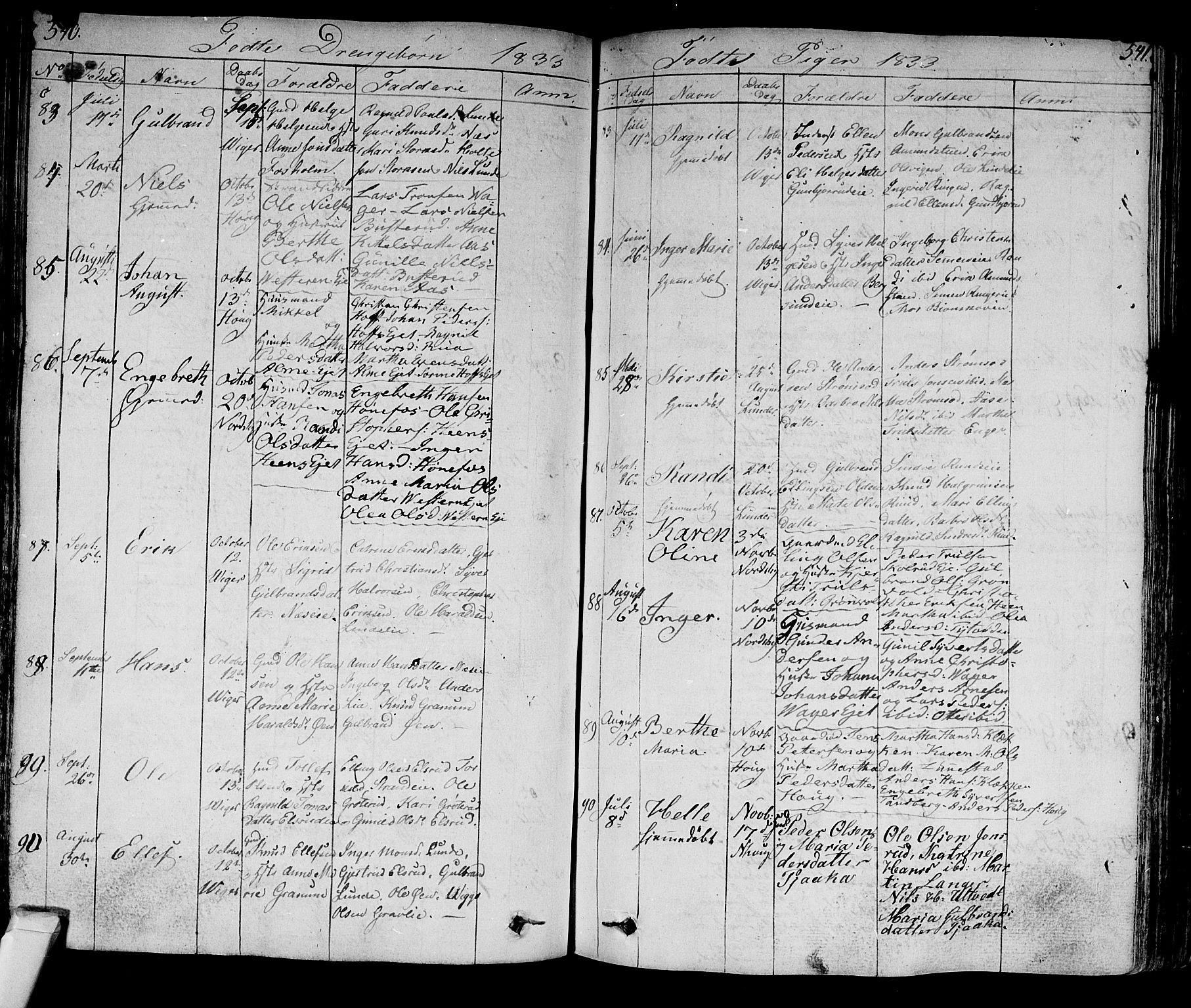 Norderhov kirkebøker, AV/SAKO-A-237/F/Fa/L0009: Parish register (official) no. 9, 1819-1837, p. 540-541