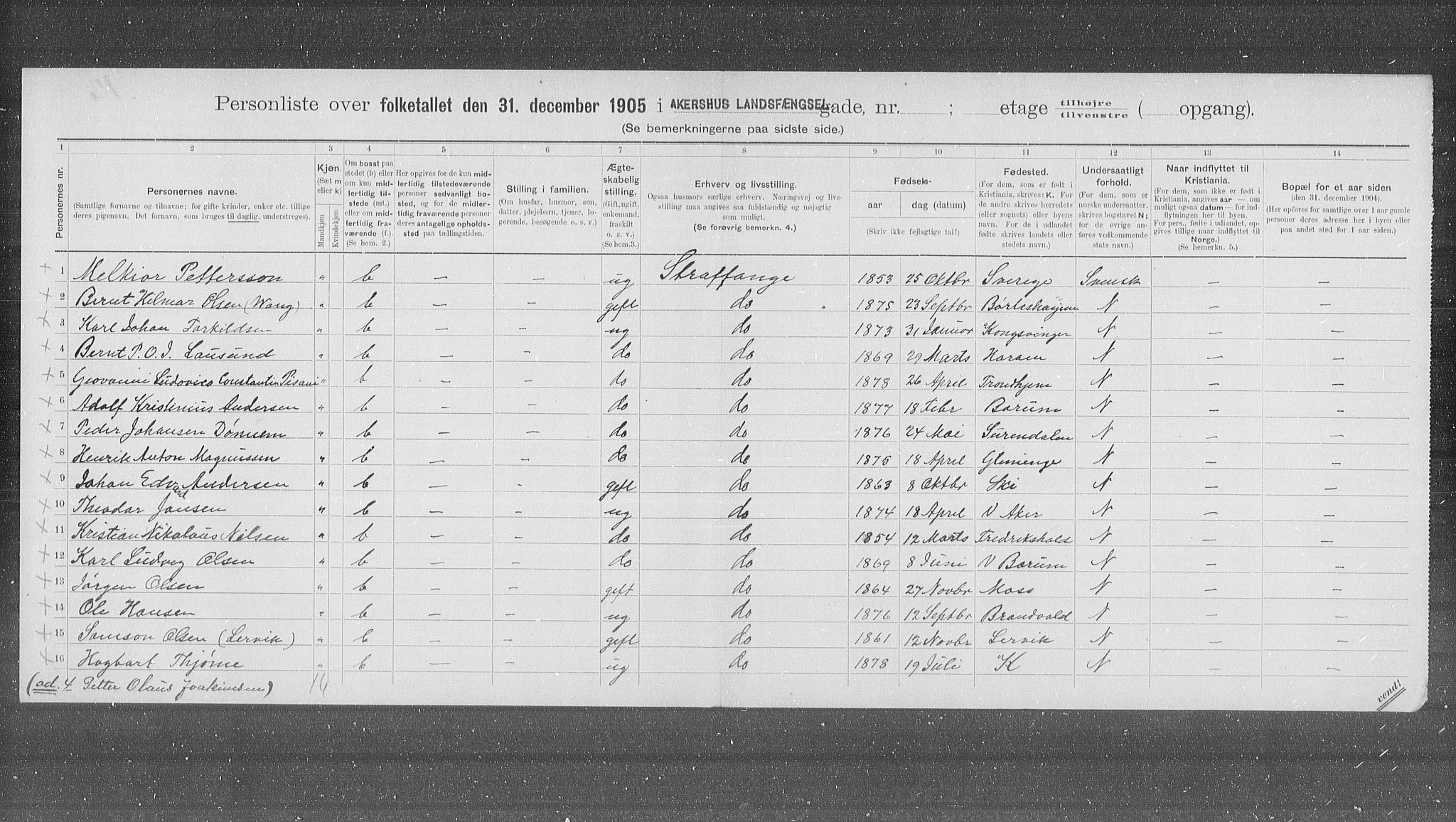 OBA, Municipal Census 1905 for Kristiania, 1905, p. 14861