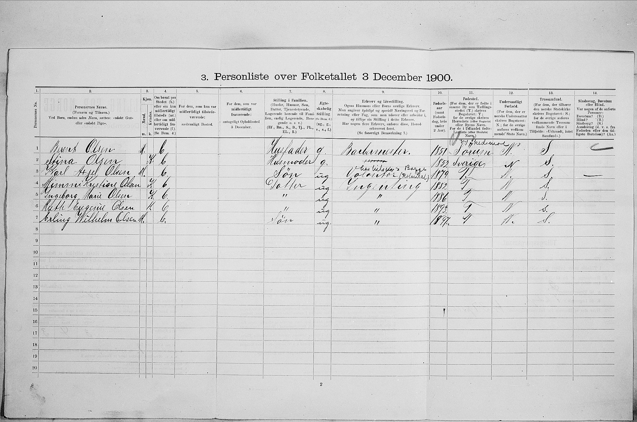 SAO, 1900 census for Kristiania, 1900, p. 58409