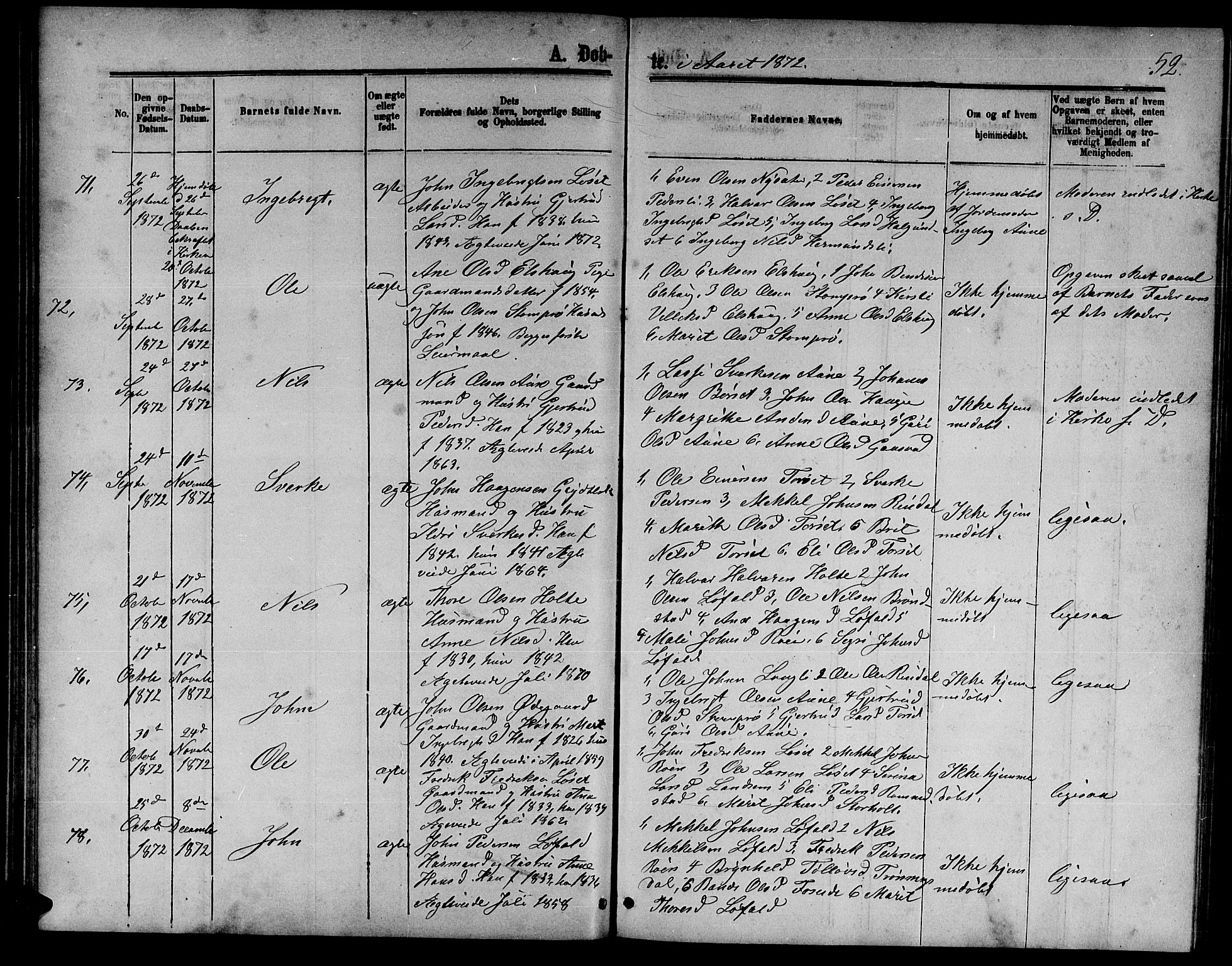 Ministerialprotokoller, klokkerbøker og fødselsregistre - Møre og Romsdal, AV/SAT-A-1454/598/L1076: Parish register (copy) no. 598C01, 1867-1878, p. 52