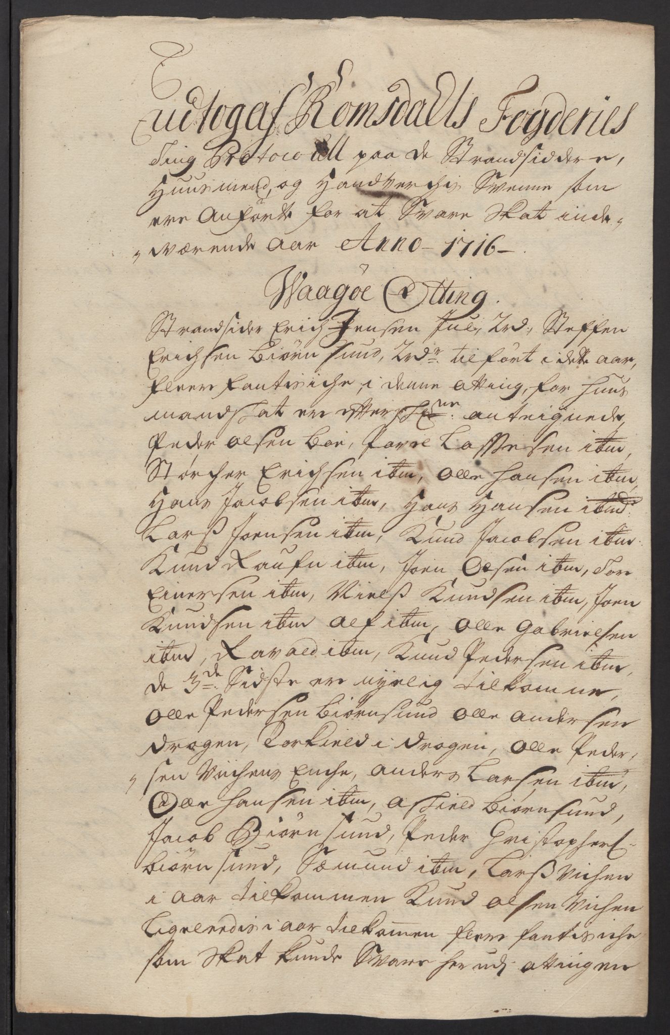 Rentekammeret inntil 1814, Reviderte regnskaper, Fogderegnskap, AV/RA-EA-4092/R55/L3663: Fogderegnskap Romsdal, 1715-1716, p. 357