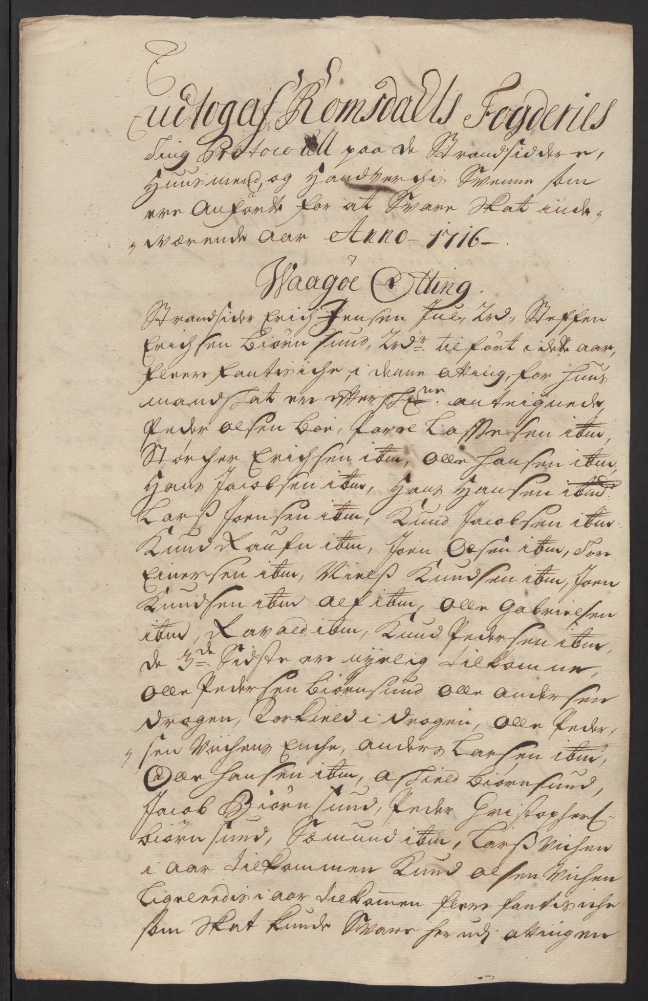 Rentekammeret inntil 1814, Reviderte regnskaper, Fogderegnskap, RA/EA-4092/R55/L3663: Fogderegnskap Romsdal, 1715-1716, p. 357