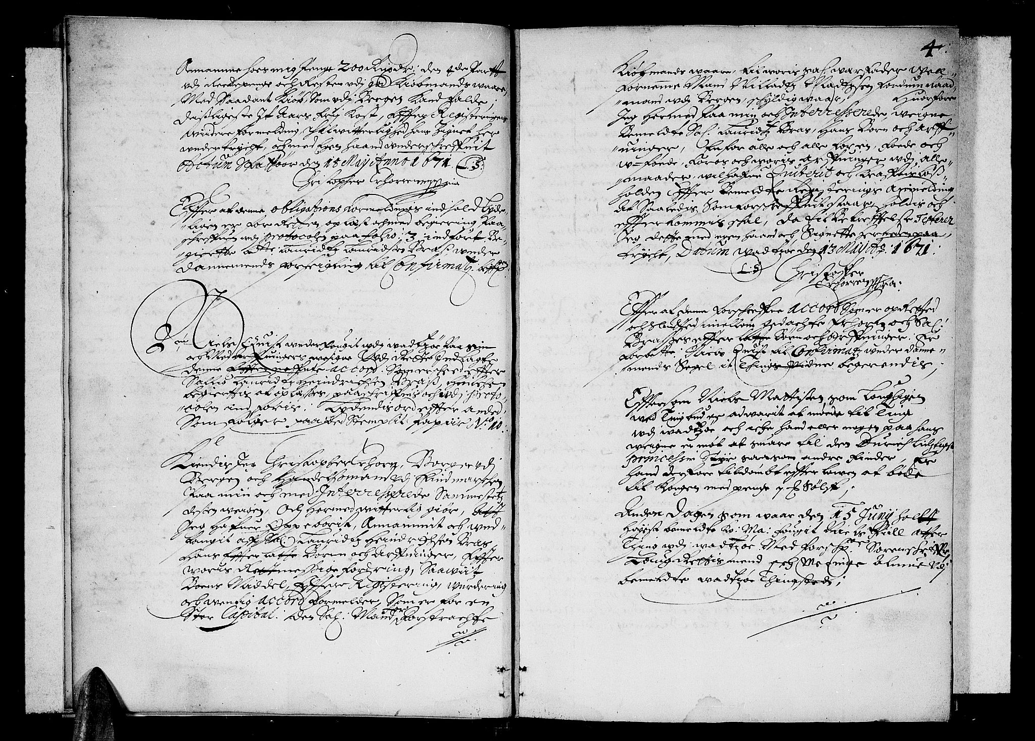 Finnmark sorenskriveri, AV/SATØ-S-0053/F/Fa/L0013: Justisprotokoller, 1671-1673, p. 3b-4a