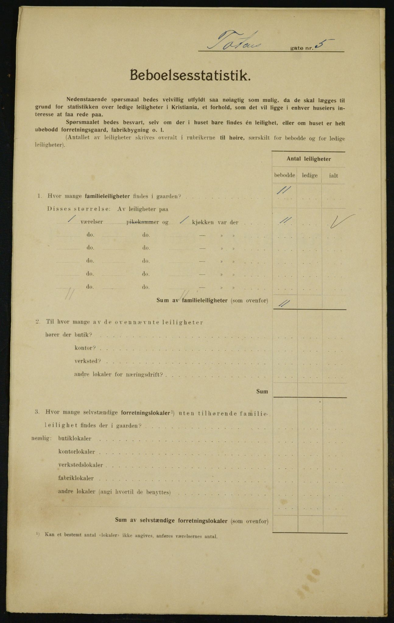 OBA, Municipal Census 1910 for Kristiania, 1910, p. 109576