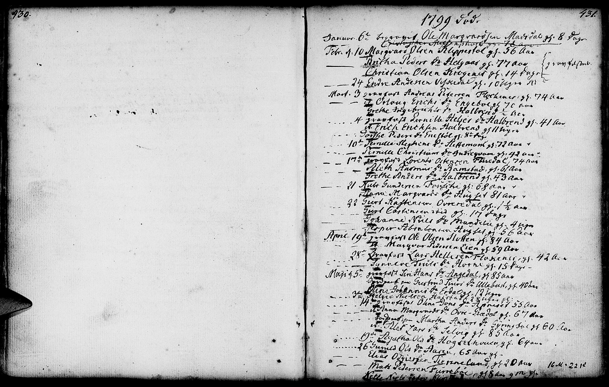 Førde sokneprestembete, SAB/A-79901/H/Haa/Haaa/L0004: Parish register (official) no. A 4, 1781-1803, p. 430-431