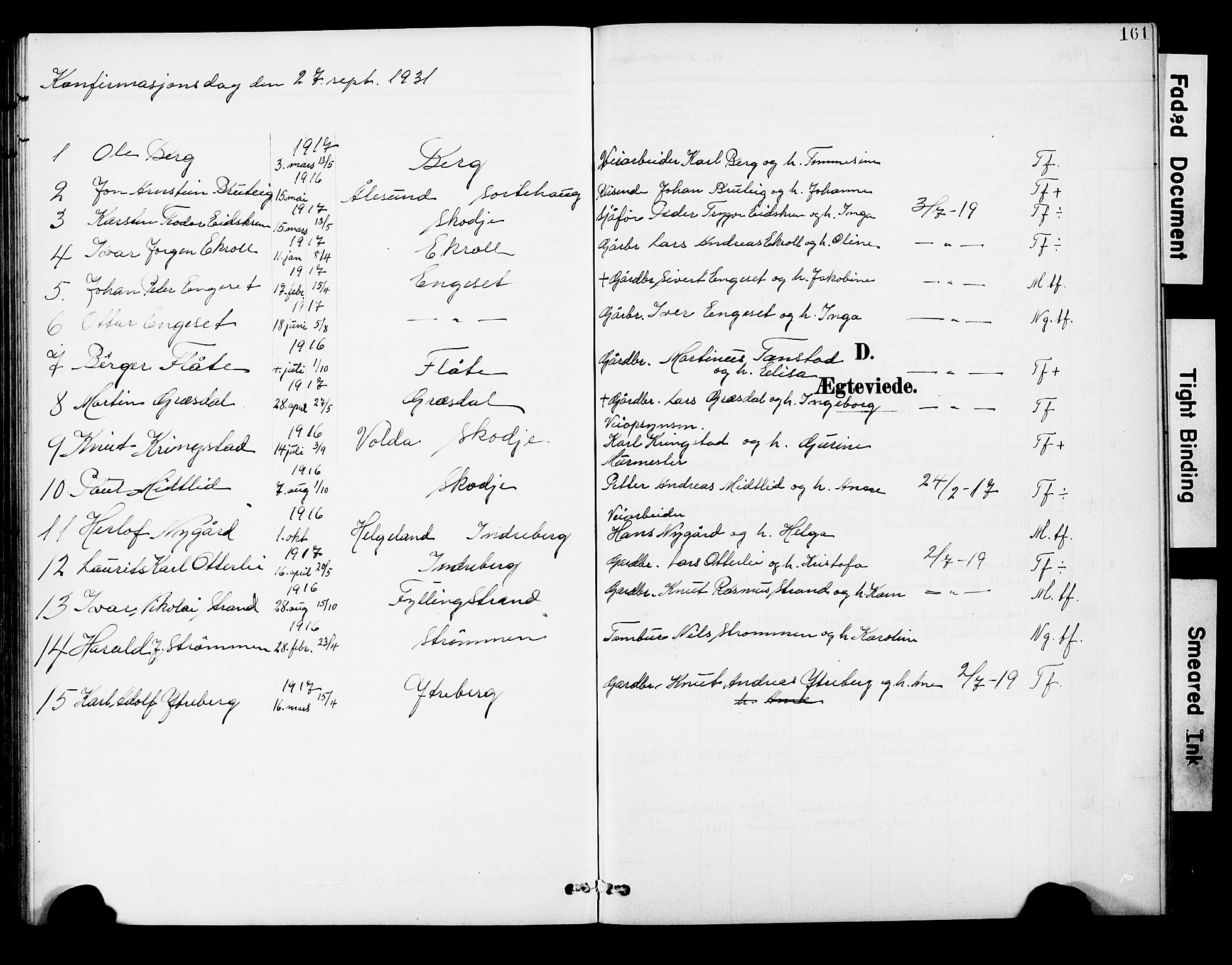 Ministerialprotokoller, klokkerbøker og fødselsregistre - Møre og Romsdal, SAT/A-1454/524/L0366: Parish register (copy) no. 524C07, 1900-1931, p. 161