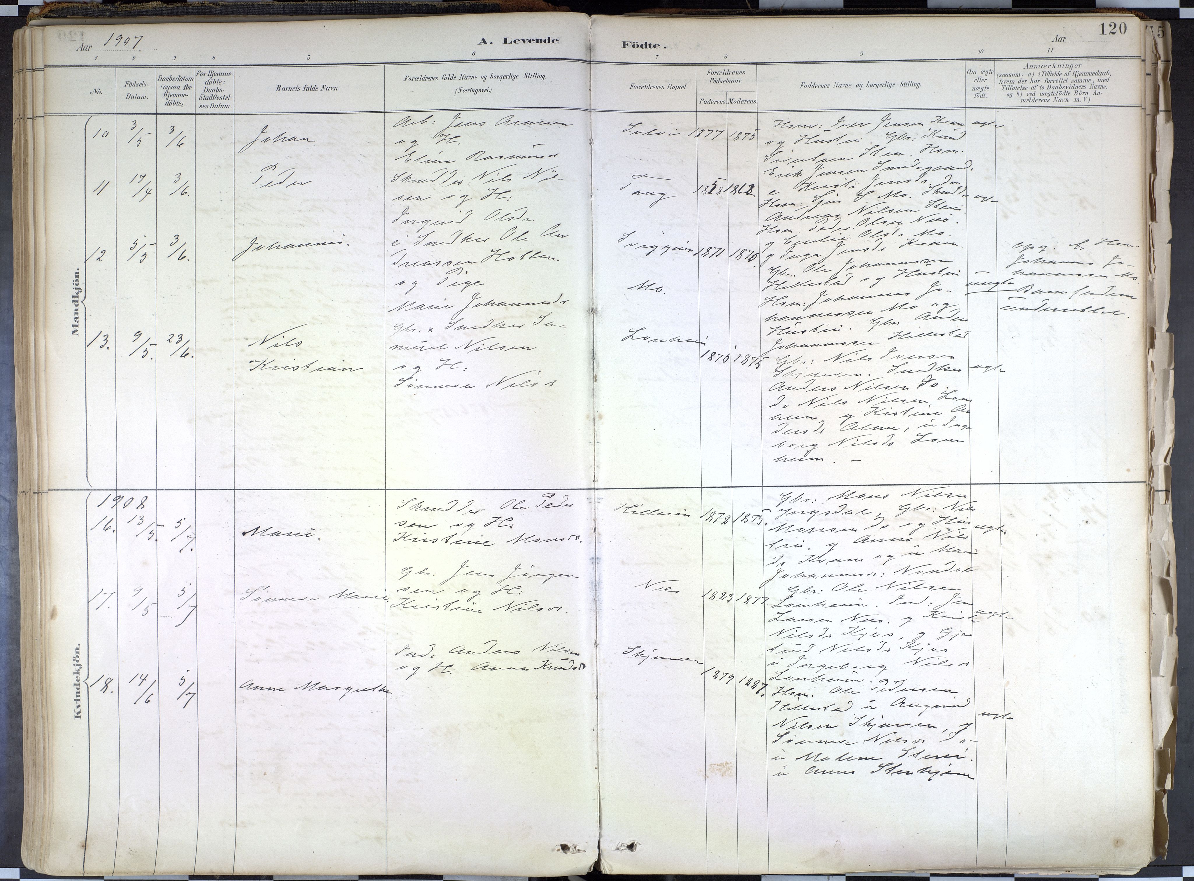 Hafslo sokneprestembete, AV/SAB-A-80301/H/Haa/Haab/L0001: Parish register (official) no. B 1, 1886-1945, p. 120