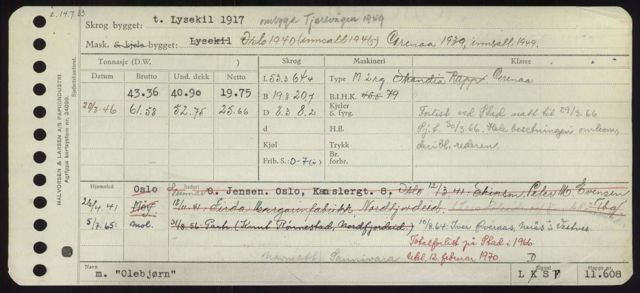 Sjøfartsdirektoratet med forløpere, Skipsmålingen, RA/S-1627/H/Hd/L0028: Fartøy, O, p. 229