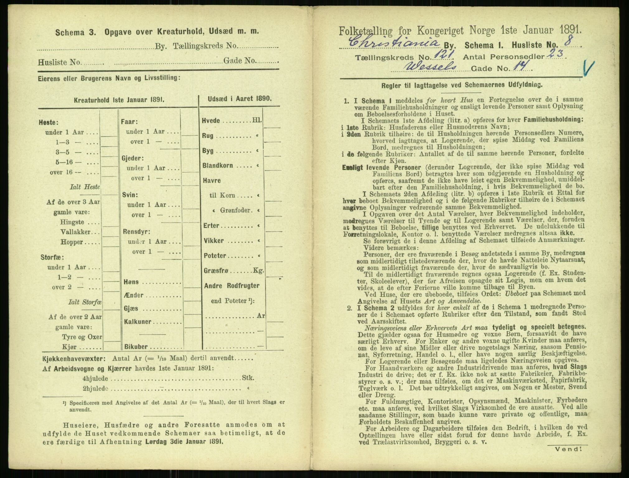 RA, 1891 census for 0301 Kristiania, 1891, p. 64196