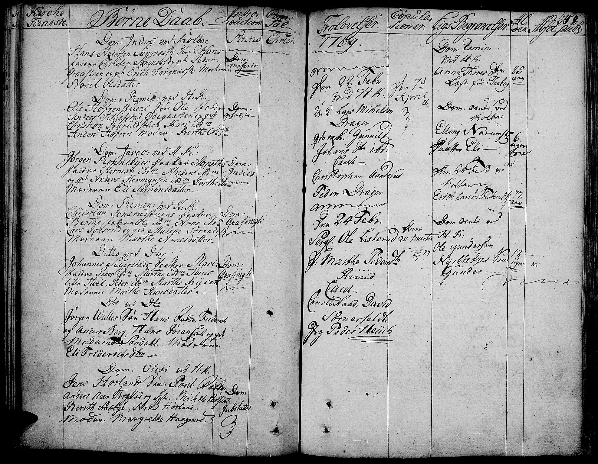 Toten prestekontor, SAH/PREST-102/H/Ha/Haa/L0005: Parish register (official) no. 5, 1761-1772, p. 249