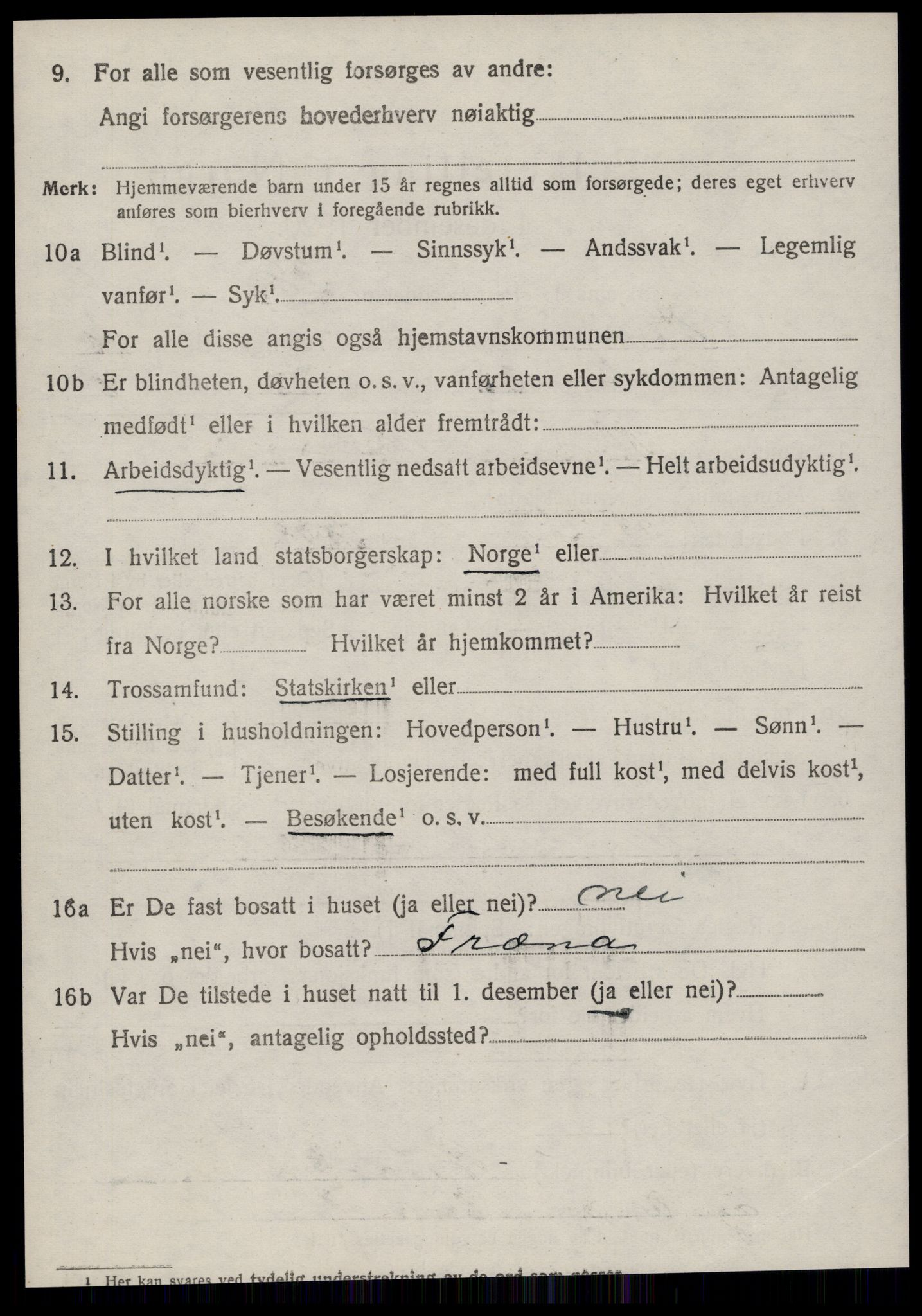 SAT, 1920 census for Veøy, 1920, p. 5112