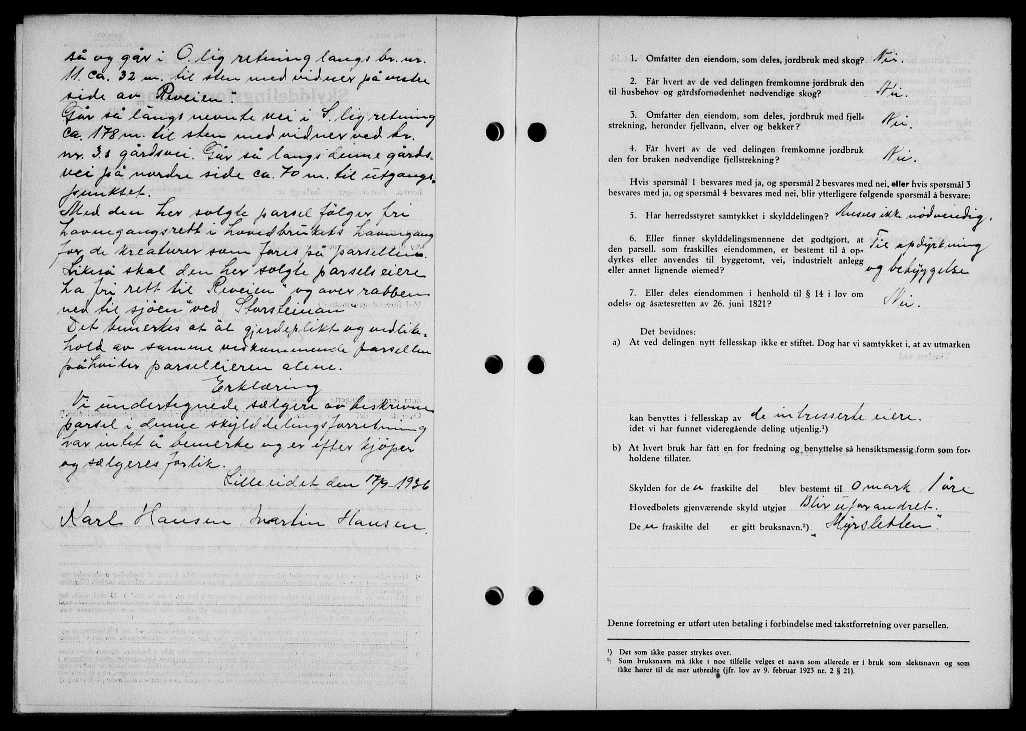 Lofoten sorenskriveri, SAT/A-0017/1/2/2C/L0001a: Mortgage book no. 1a, 1936-1937, Diary no: : 1716/1936