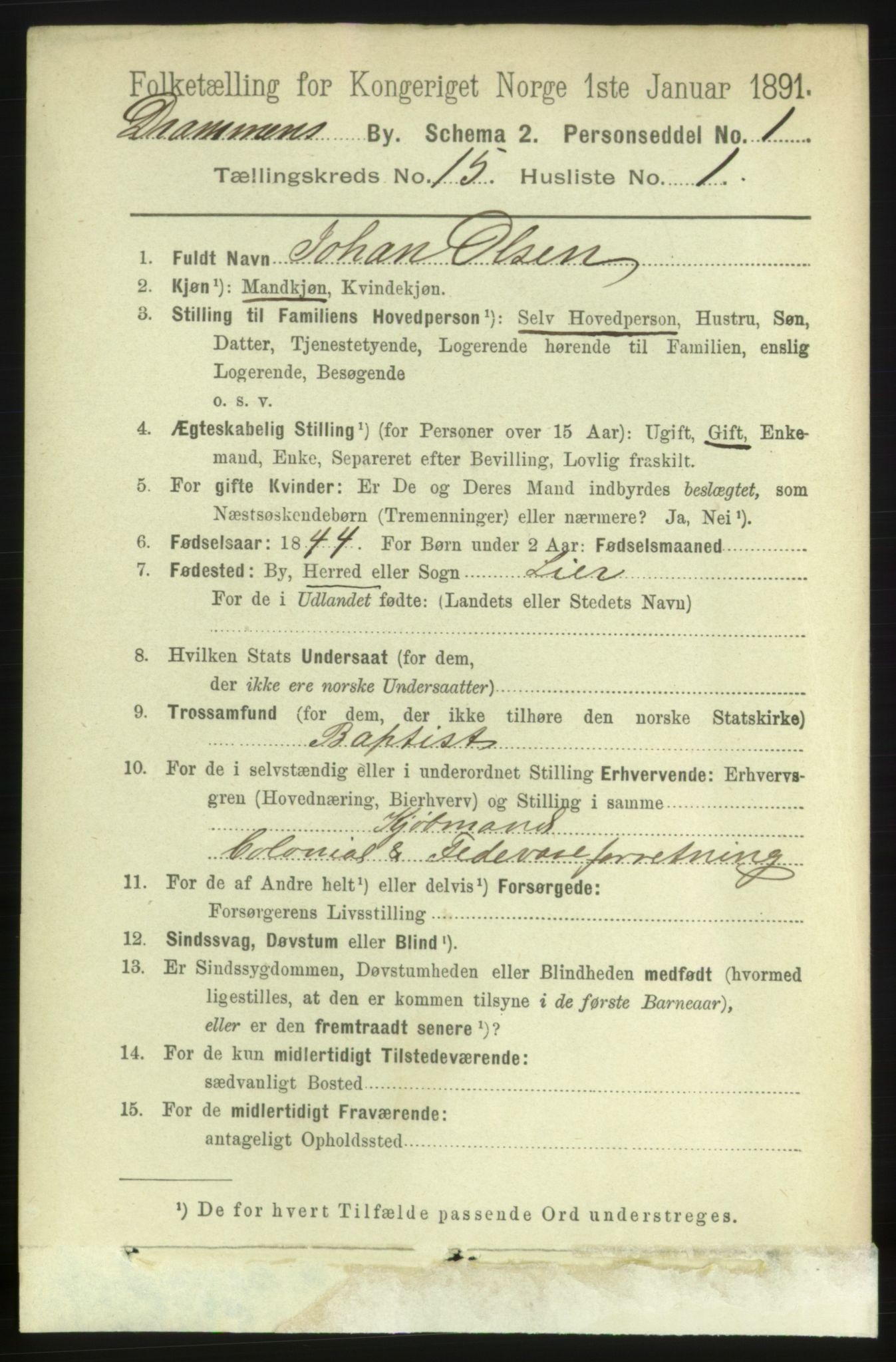 RA, 1891 census for 0602 Drammen, 1891, p. 10503