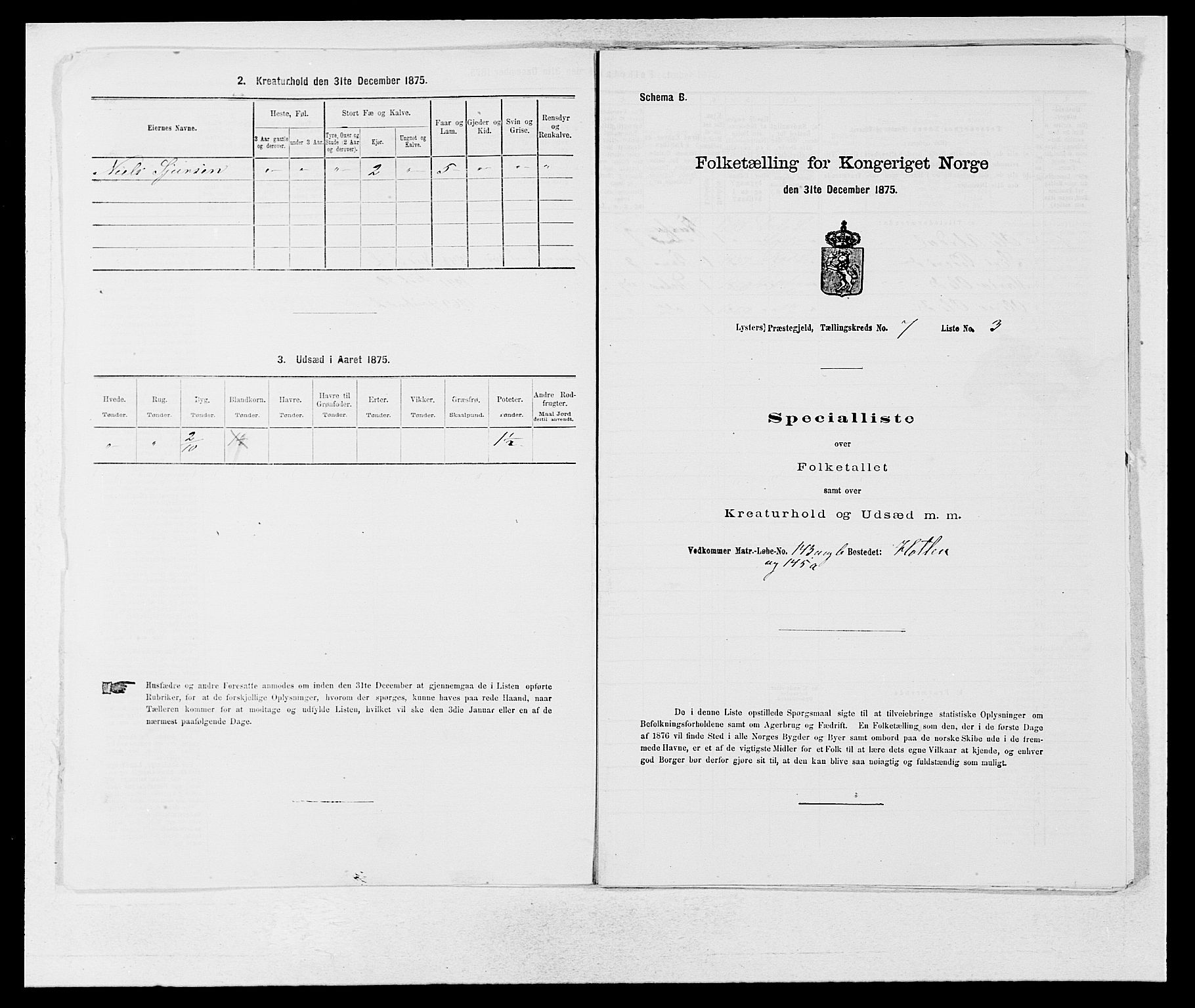 SAB, 1875 census for 1426P Luster, 1875, p. 1103