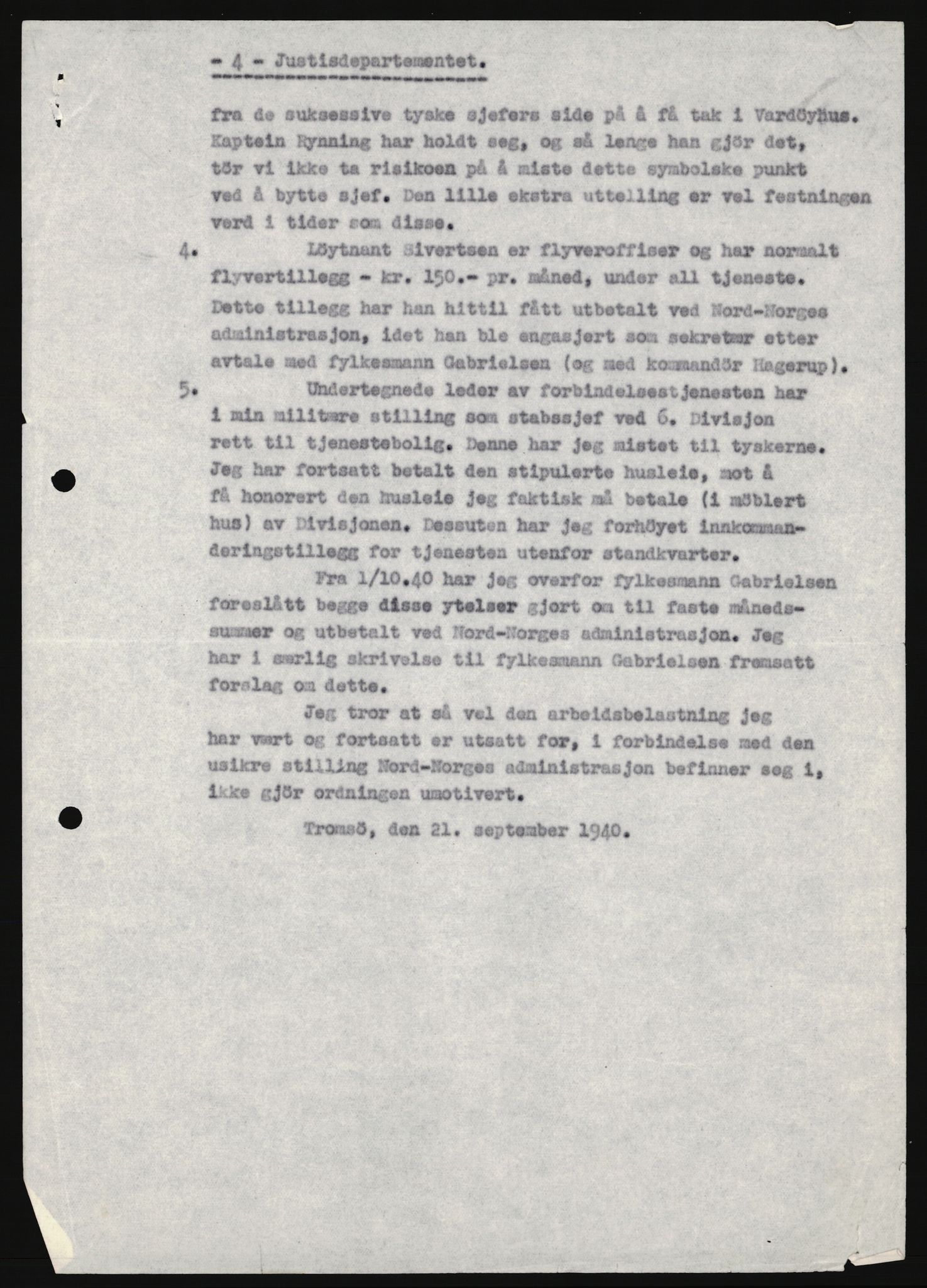 Forsvaret, Forsvarets krigshistoriske avdeling, RA/RAFA-2017/Y/Yb/L0158: II-C-11-699  -  Administrasjonen av Nord-Norge, 1940, p. 8