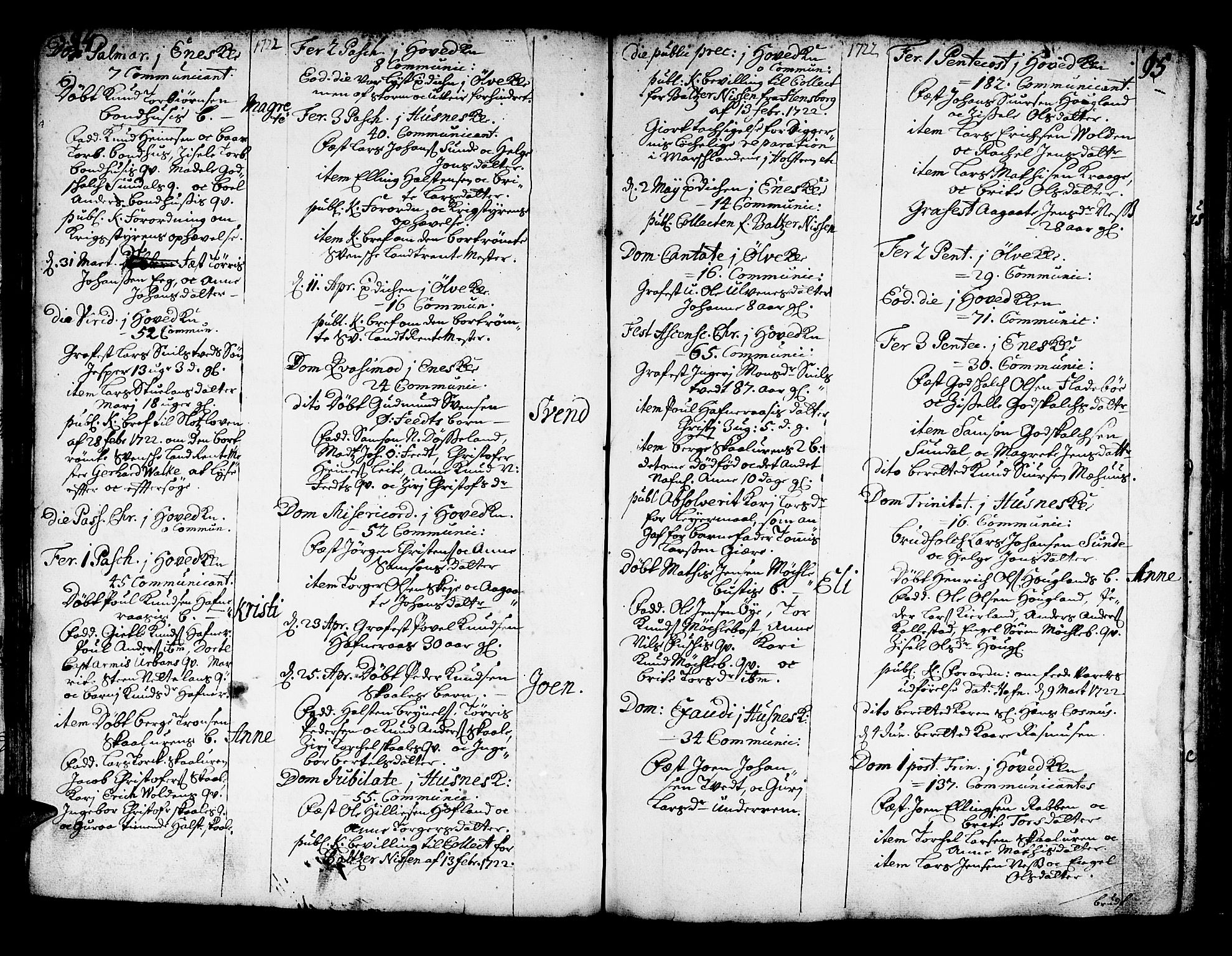 Kvinnherad sokneprestembete, AV/SAB-A-76401/H/Haa: Parish register (official) no. A 2, 1710-1753, p. 94-95