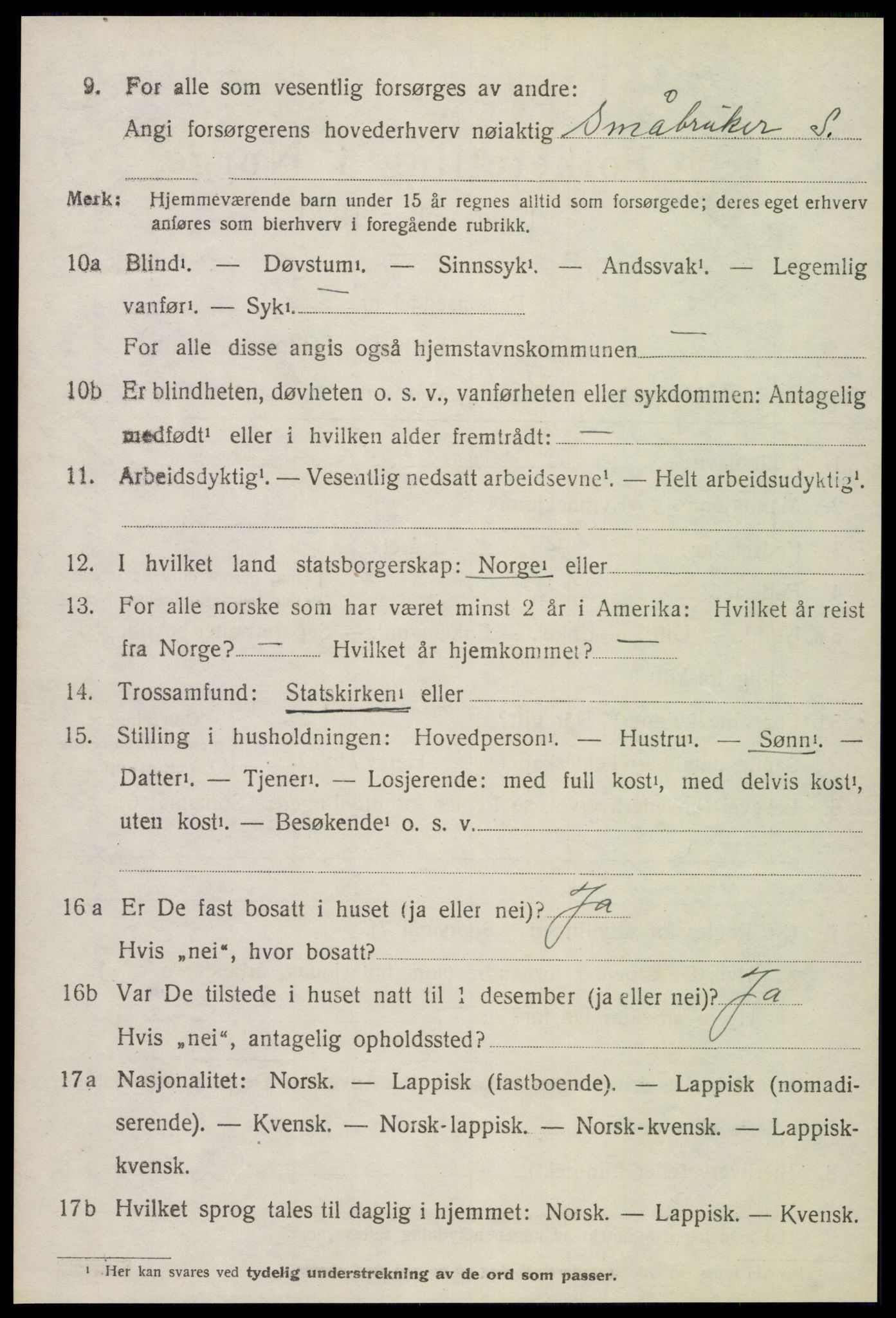 SAT, 1920 census for Leksvik, 1920, p. 1383