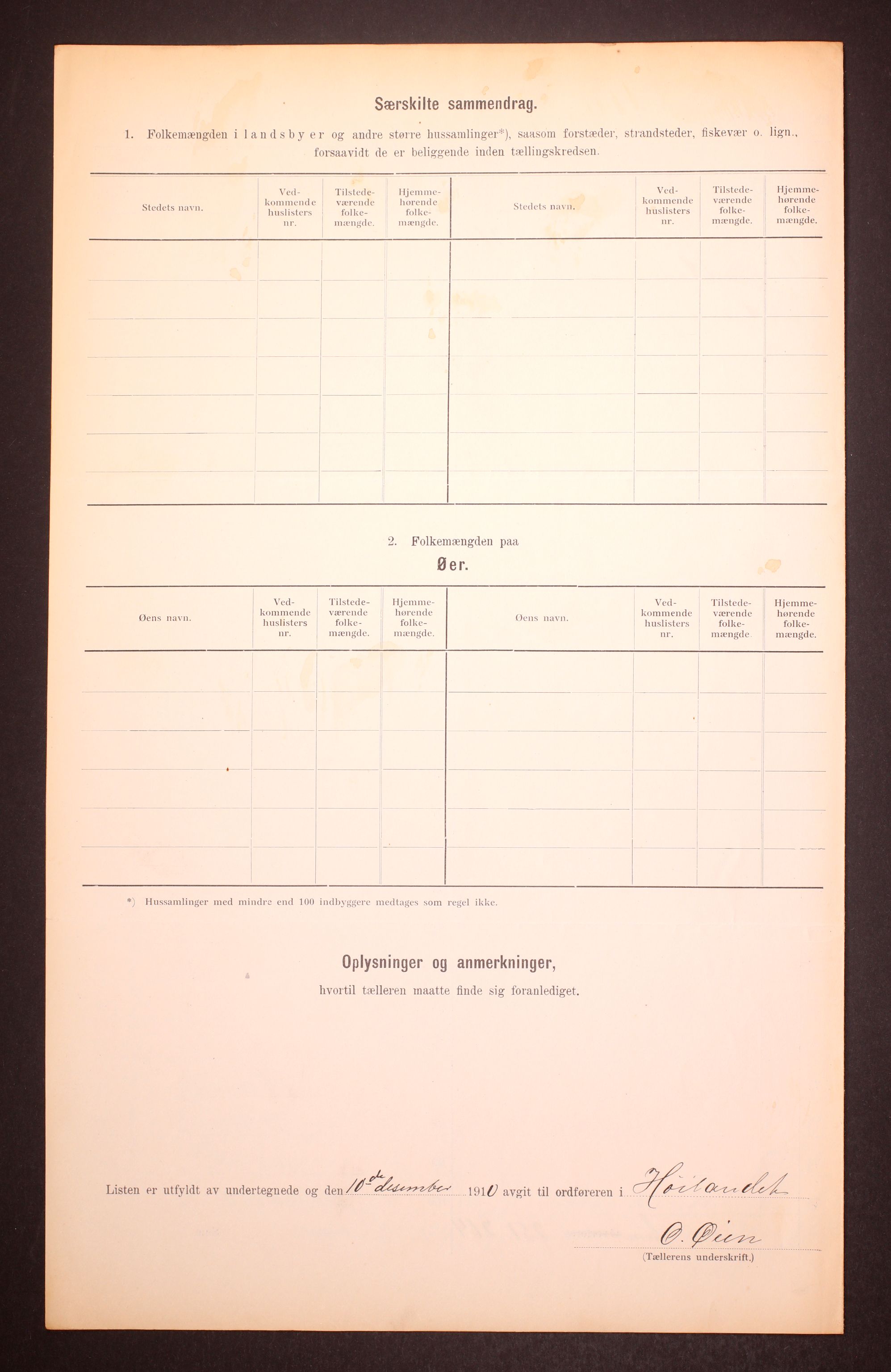 RA, 1910 census for Hølonda, 1910, p. 9