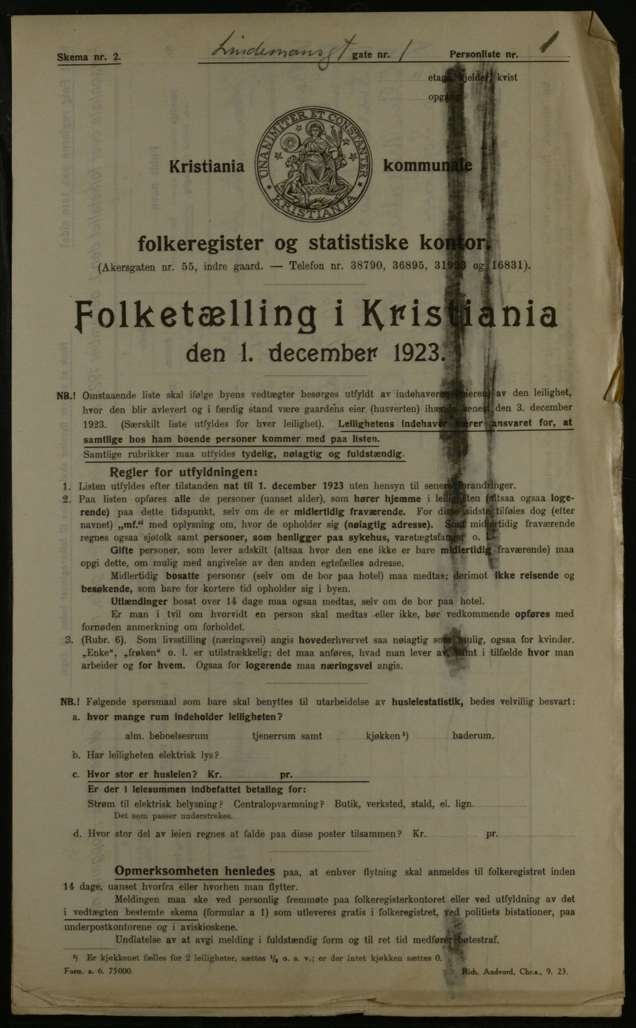 OBA, Municipal Census 1923 for Kristiania, 1923, p. 63951