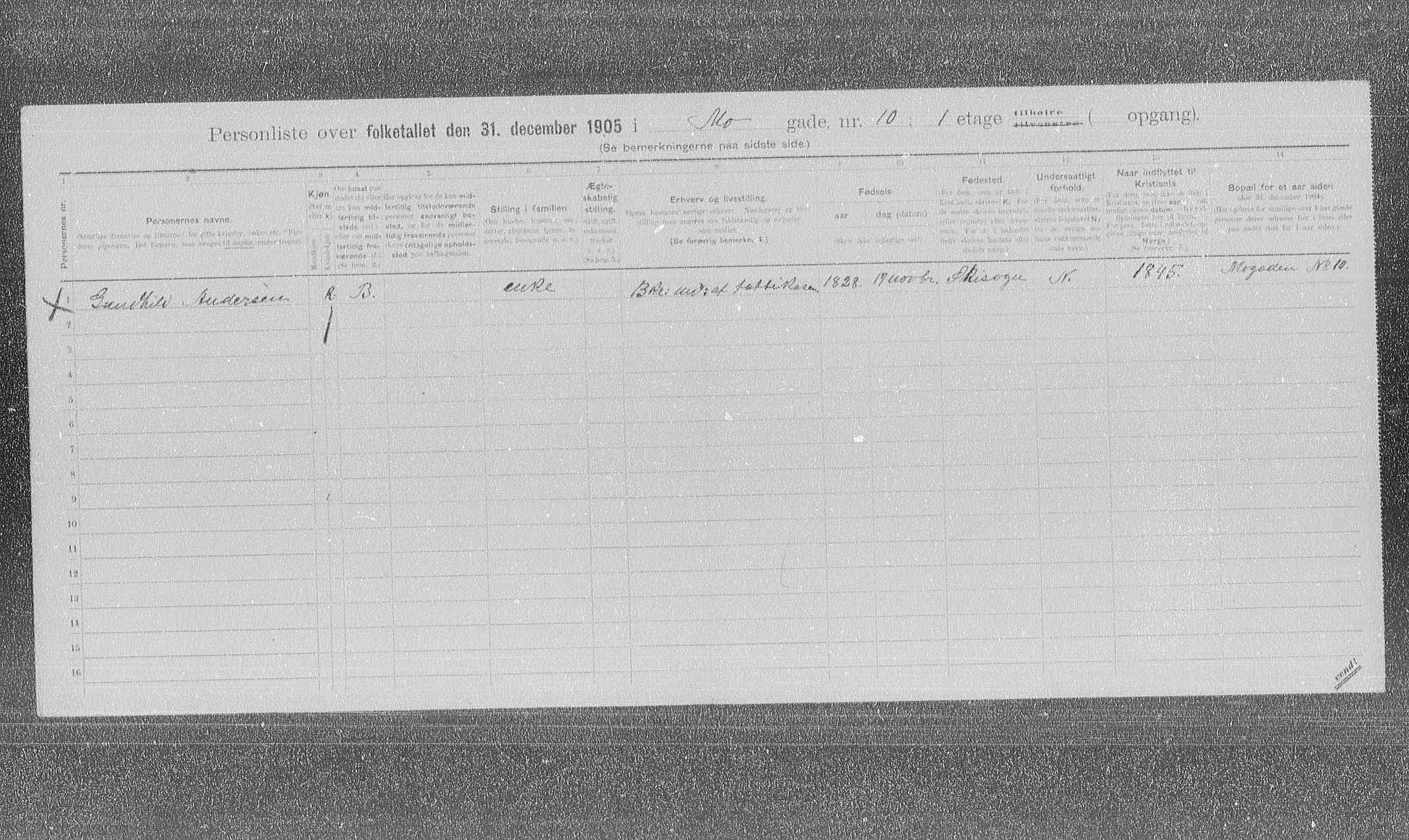 OBA, Municipal Census 1905 for Kristiania, 1905, p. 34358