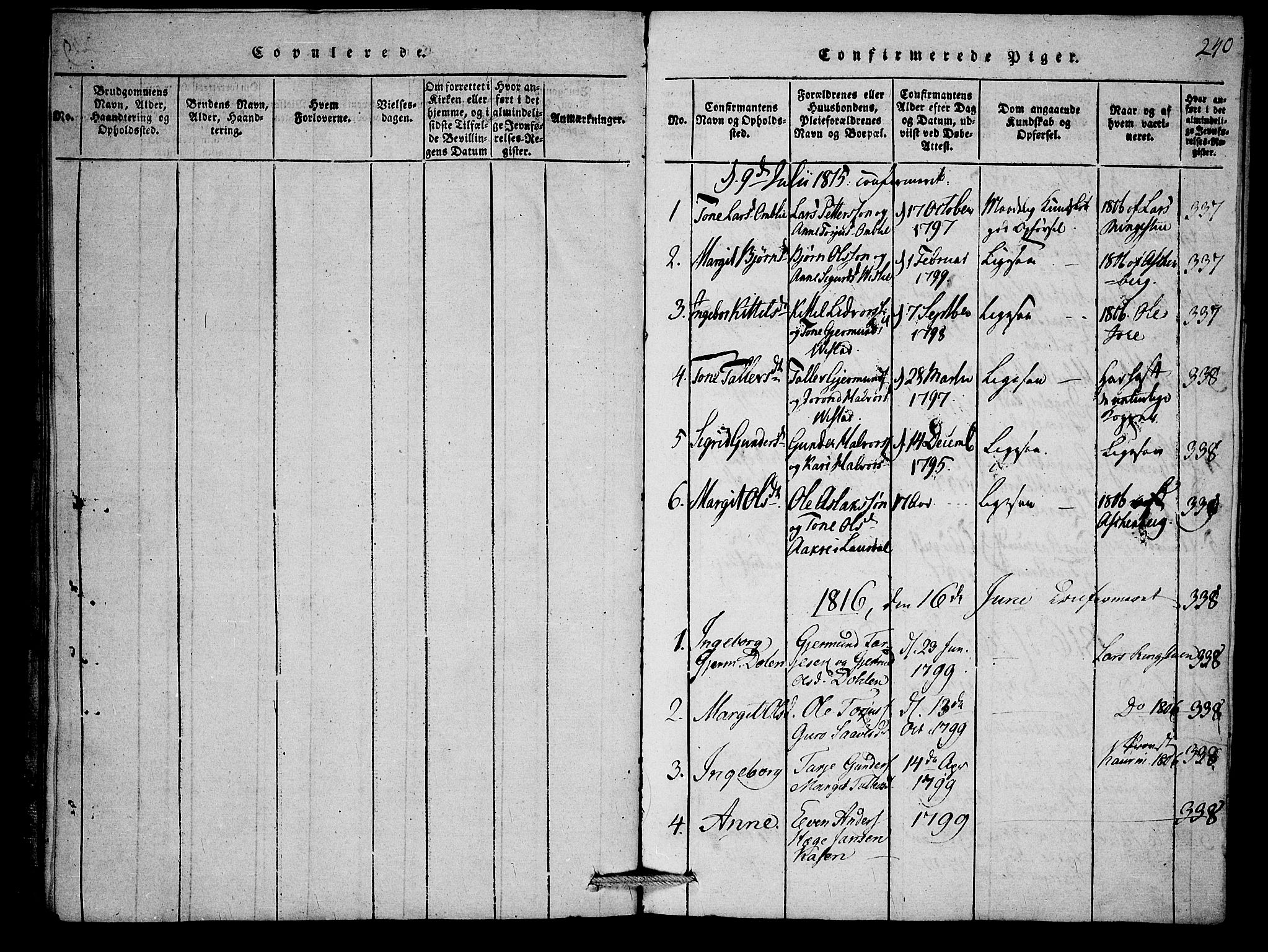 Mo kirkebøker, SAKO/A-286/F/Fb/L0001: Parish register (official) no. II 1, 1814-1844, p. 240