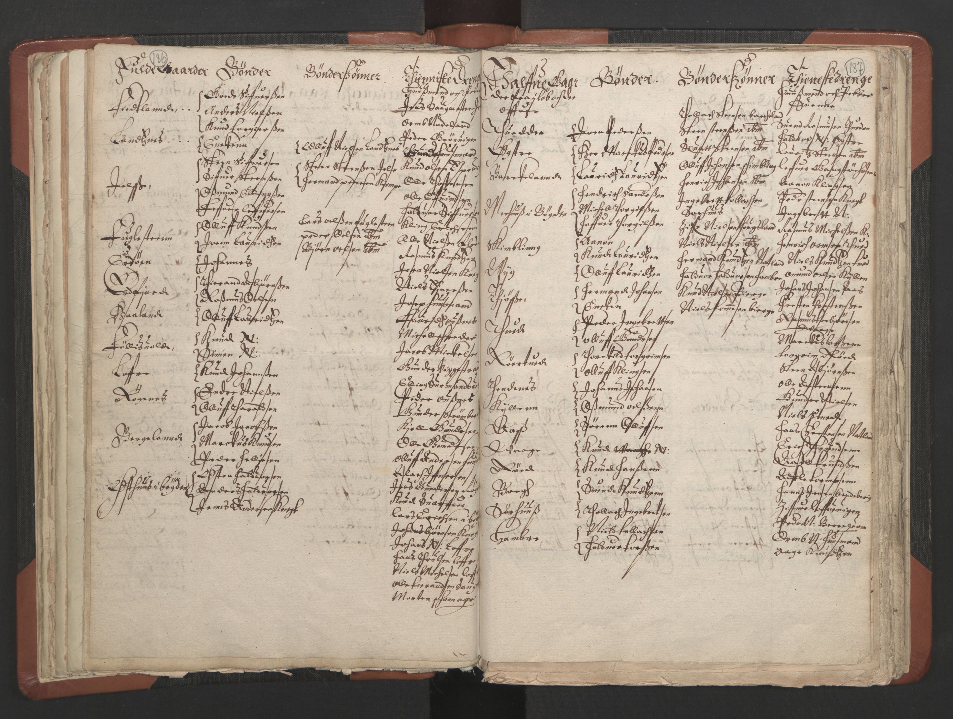 RA, Vicar's Census 1664-1666, no. 19: Ryfylke deanery, 1664-1666, p. 186-187