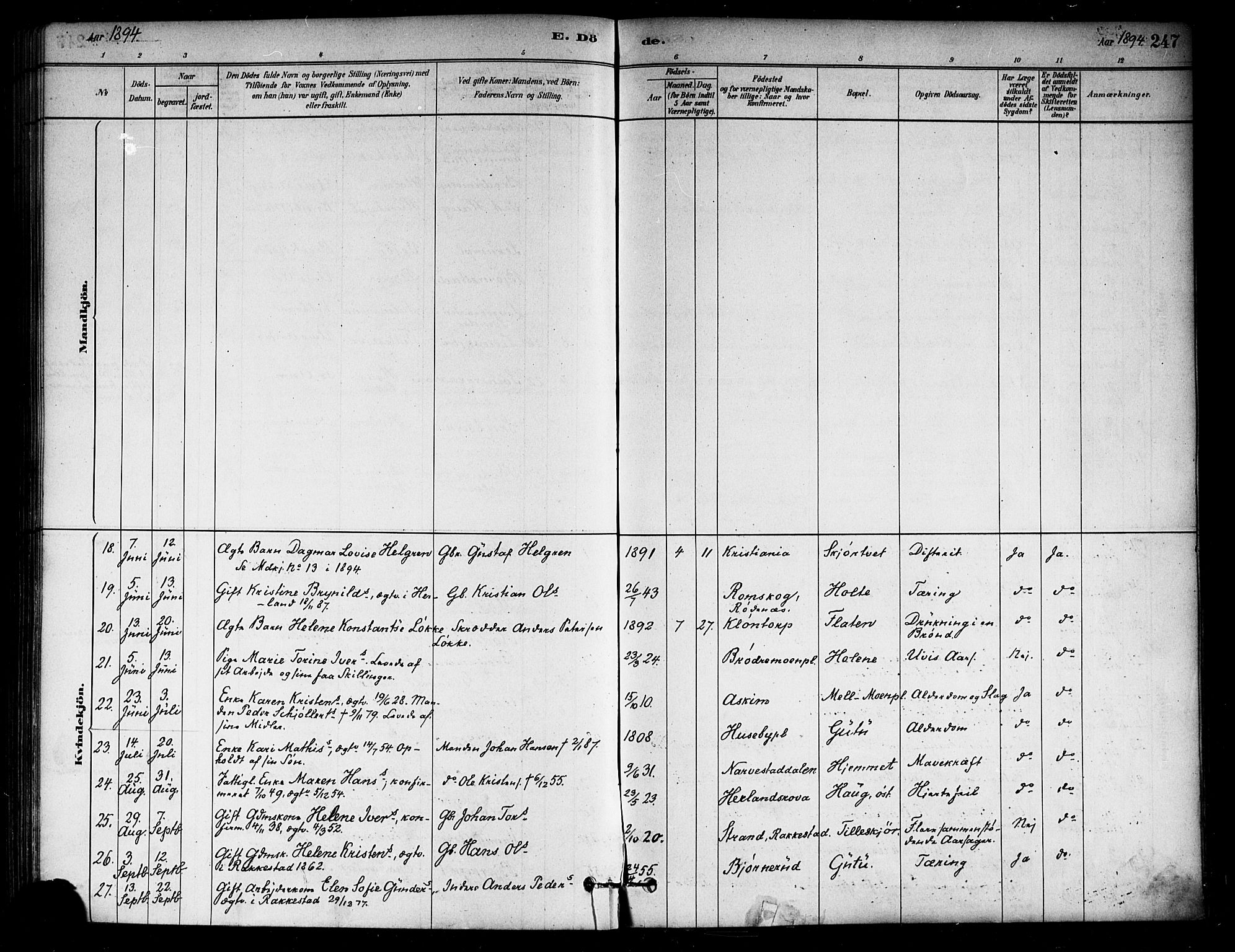 Eidsberg prestekontor Kirkebøker, AV/SAO-A-10905/F/Fa/L0012: Parish register (official) no. I 12, 1879-1901, p. 247