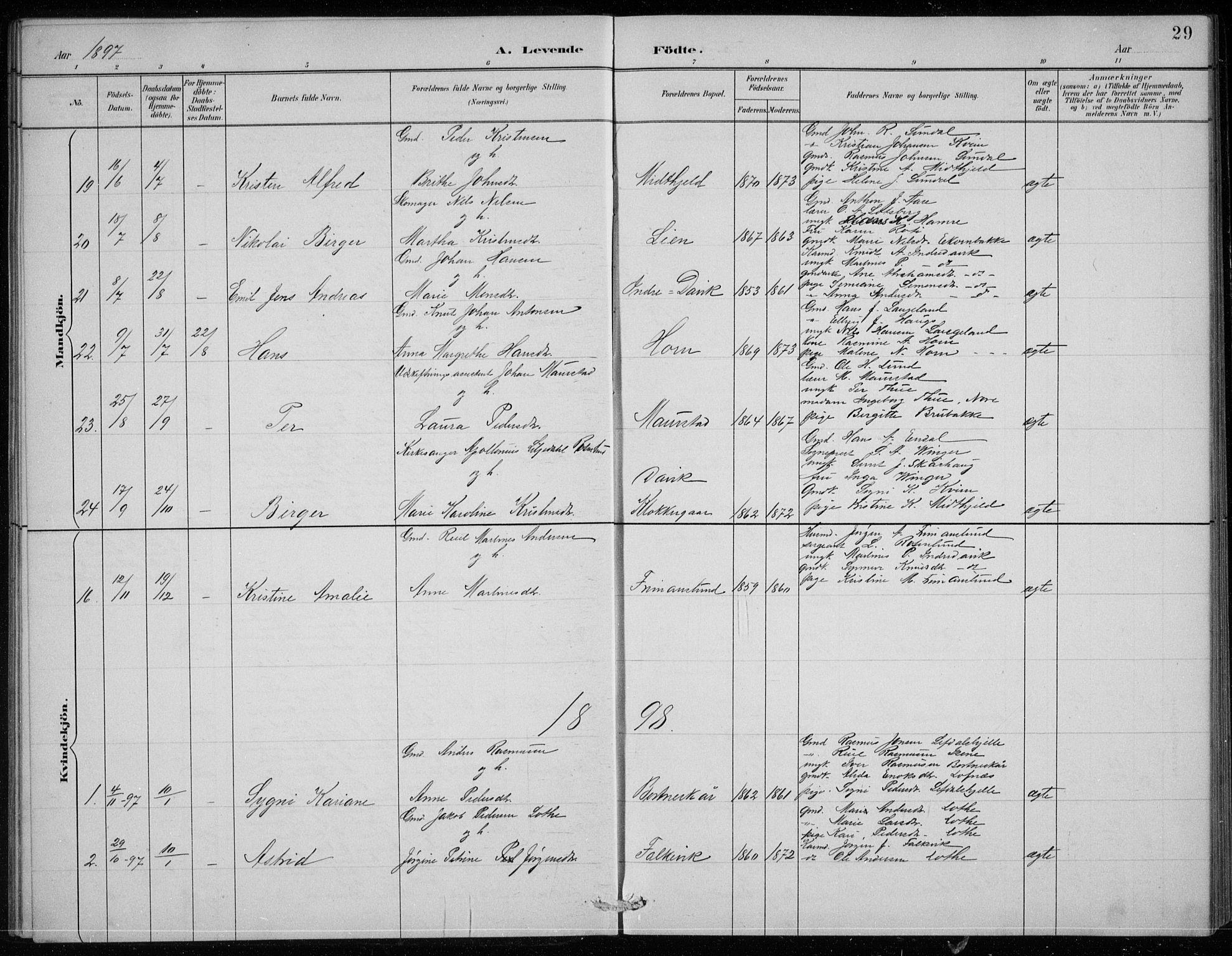 Davik sokneprestembete, AV/SAB-A-79701/H/Hab/Haba/L0002: Parish register (copy) no. A 2, 1890-1911, p. 29