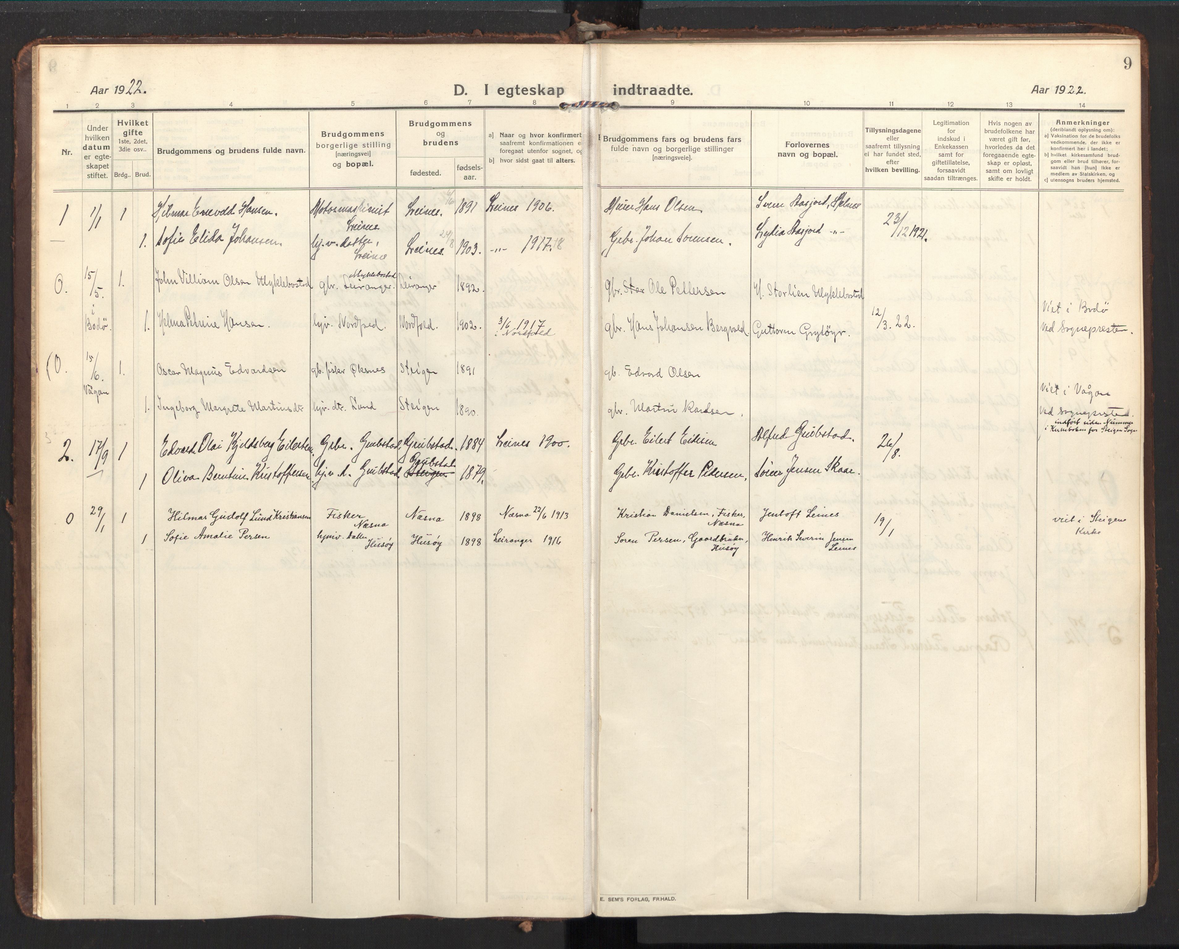 Ministerialprotokoller, klokkerbøker og fødselsregistre - Nordland, AV/SAT-A-1459/857/L0825: Parish register (official) no. 857A05, 1917-1946, p. 9