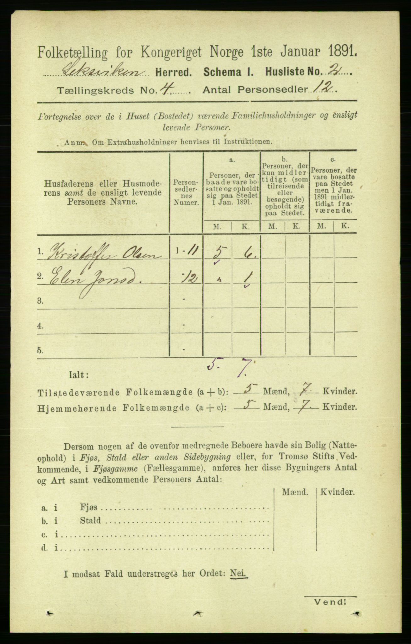 RA, 1891 census for 1718 Leksvik, 1891, p. 1828