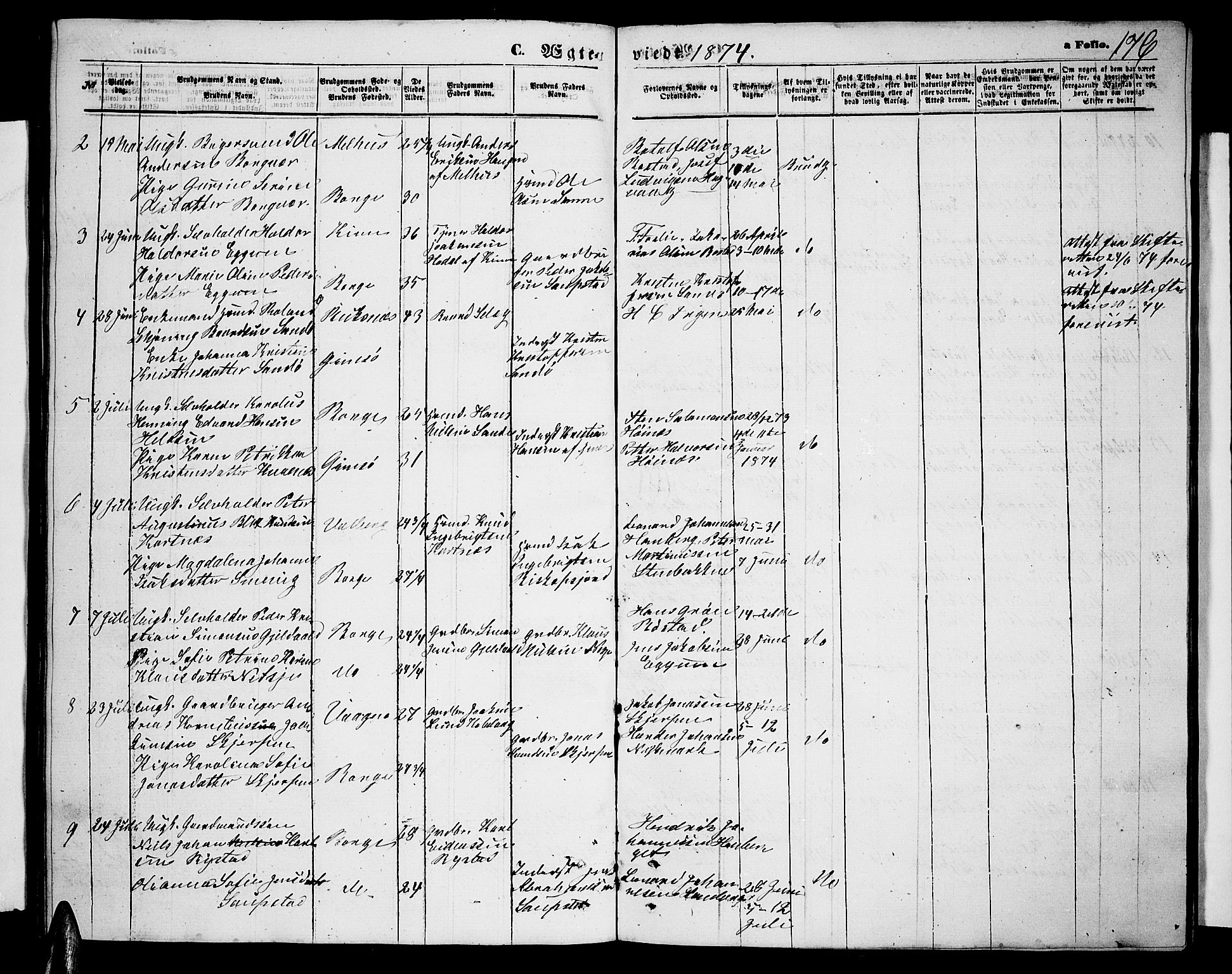 Ministerialprotokoller, klokkerbøker og fødselsregistre - Nordland, AV/SAT-A-1459/880/L1140: Parish register (copy) no. 880C02, 1861-1875, p. 176