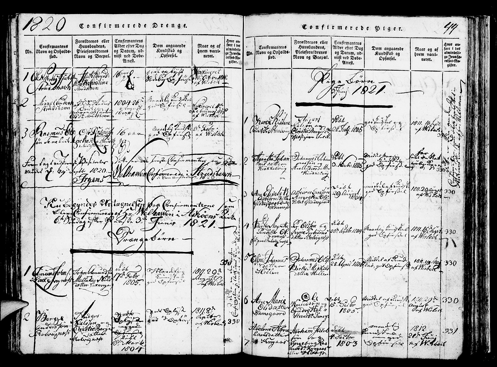 Askøy Sokneprestembete, SAB/A-74101/H/Ha/Hab/Haba/L0002: Parish register (copy) no. A 2, 1815-1846, p. 244