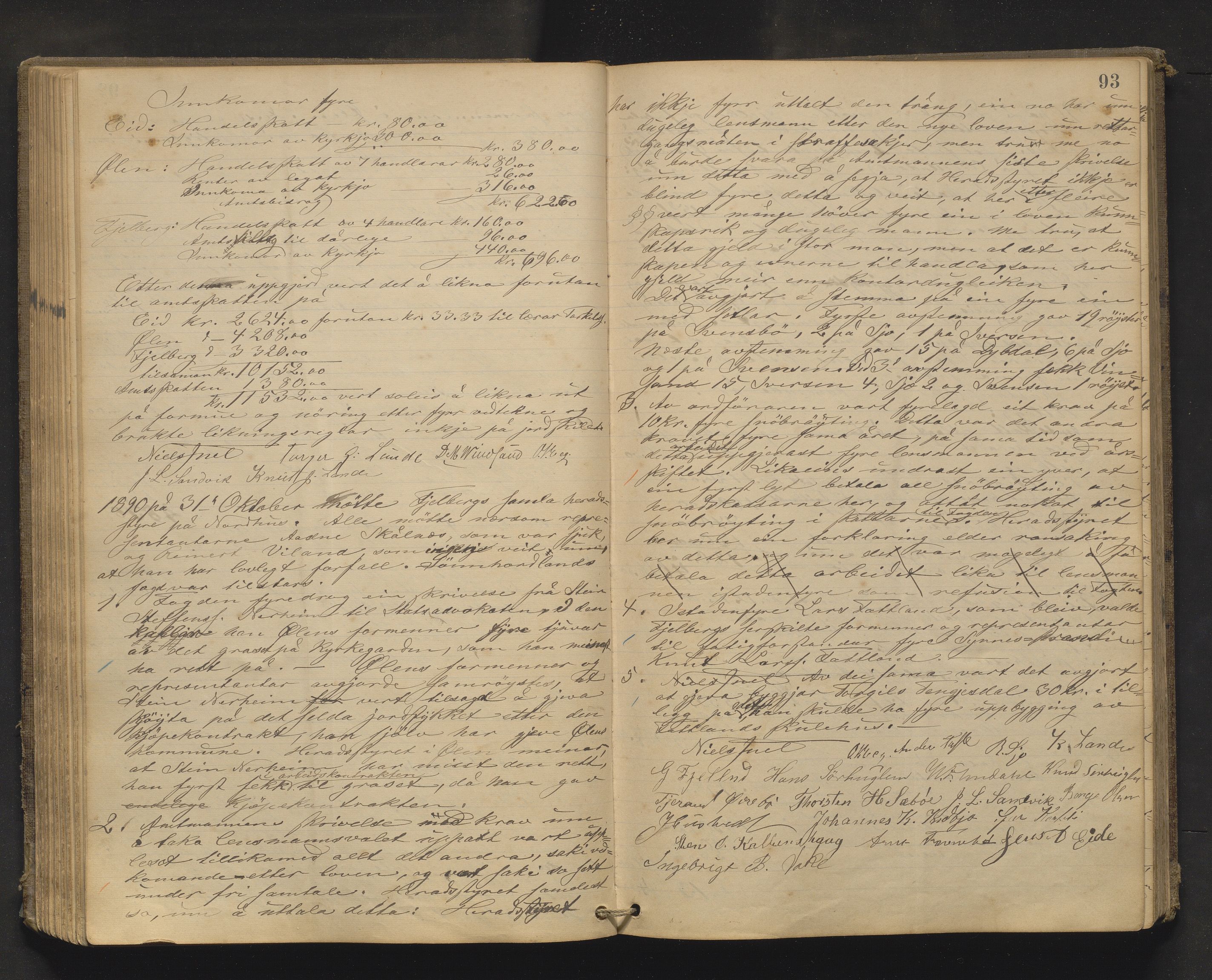 Fjelberg kommune. Formannskapet, IKAH/1213-021/A/Aa/L0002: Møtebok for formannskapet, heradstyret og soknestyra i Fjelberg, Ølen, Vikebygd og Eid, 1881-1900, p. 93