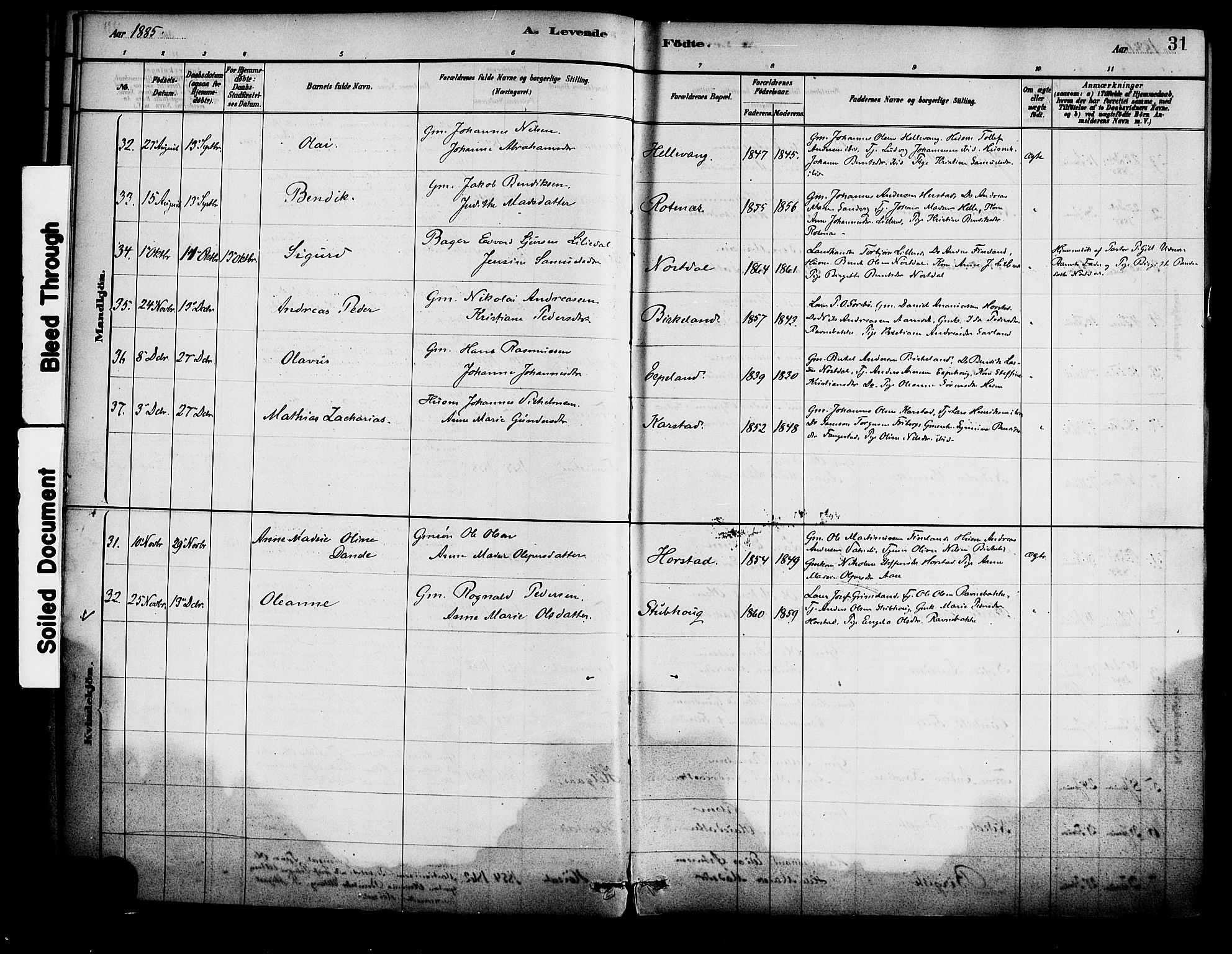 Førde sokneprestembete, SAB/A-79901/H/Haa/Haad/L0001: Parish register (official) no. D 1, 1881-1898, p. 31